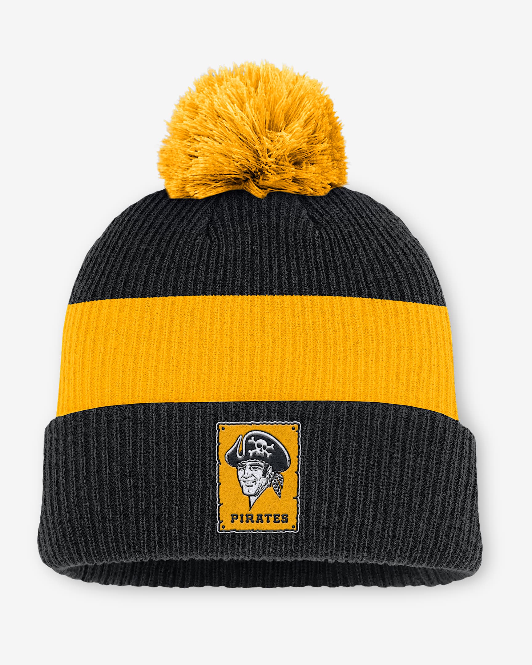 Pittsburgh Pirates Cooperstown Peak Men's Nike MLB Cuffed Pom Beanie - Black