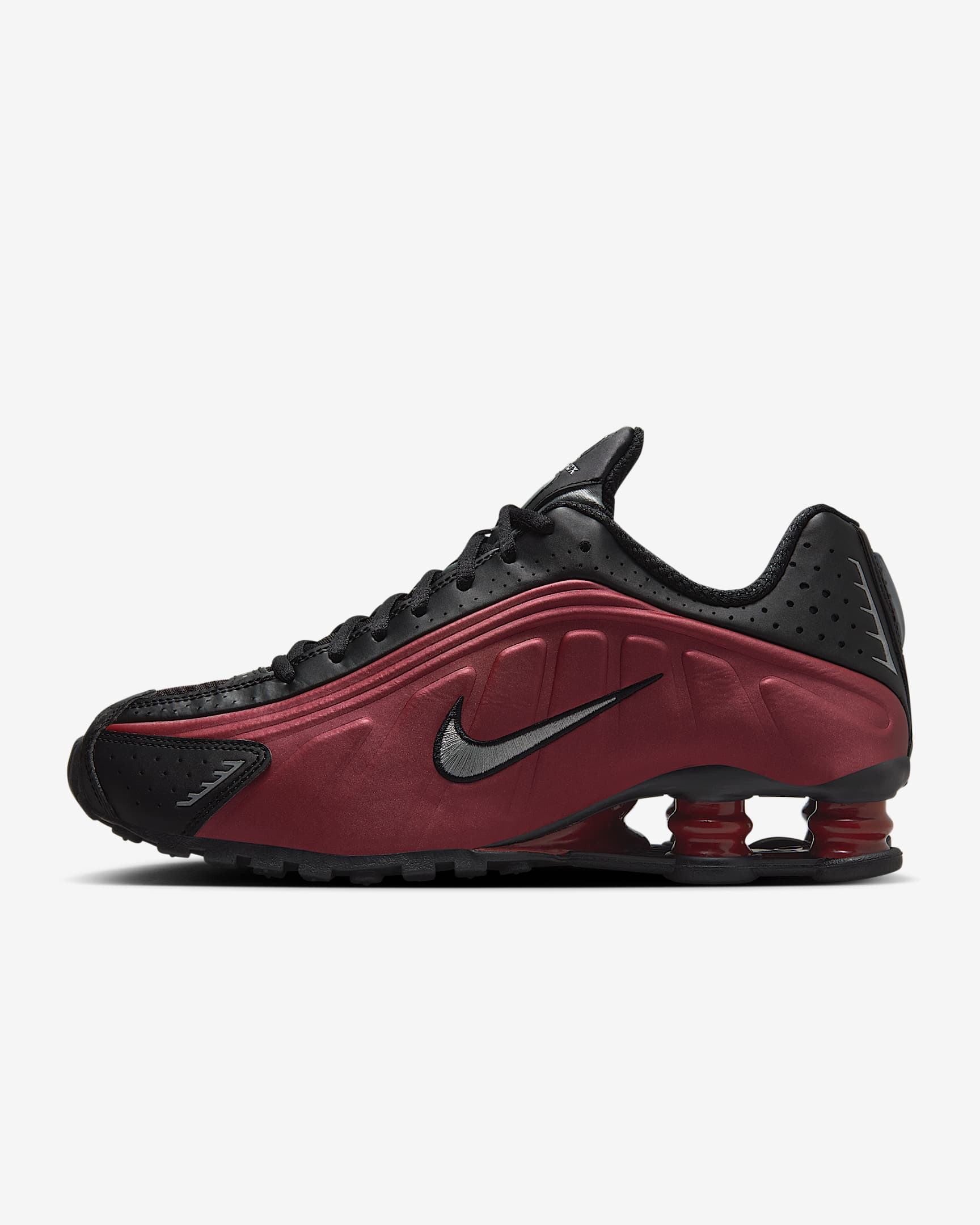 Chaussure Nike Shox R4 pour femme - Noir/Team Red/Metallic Silver