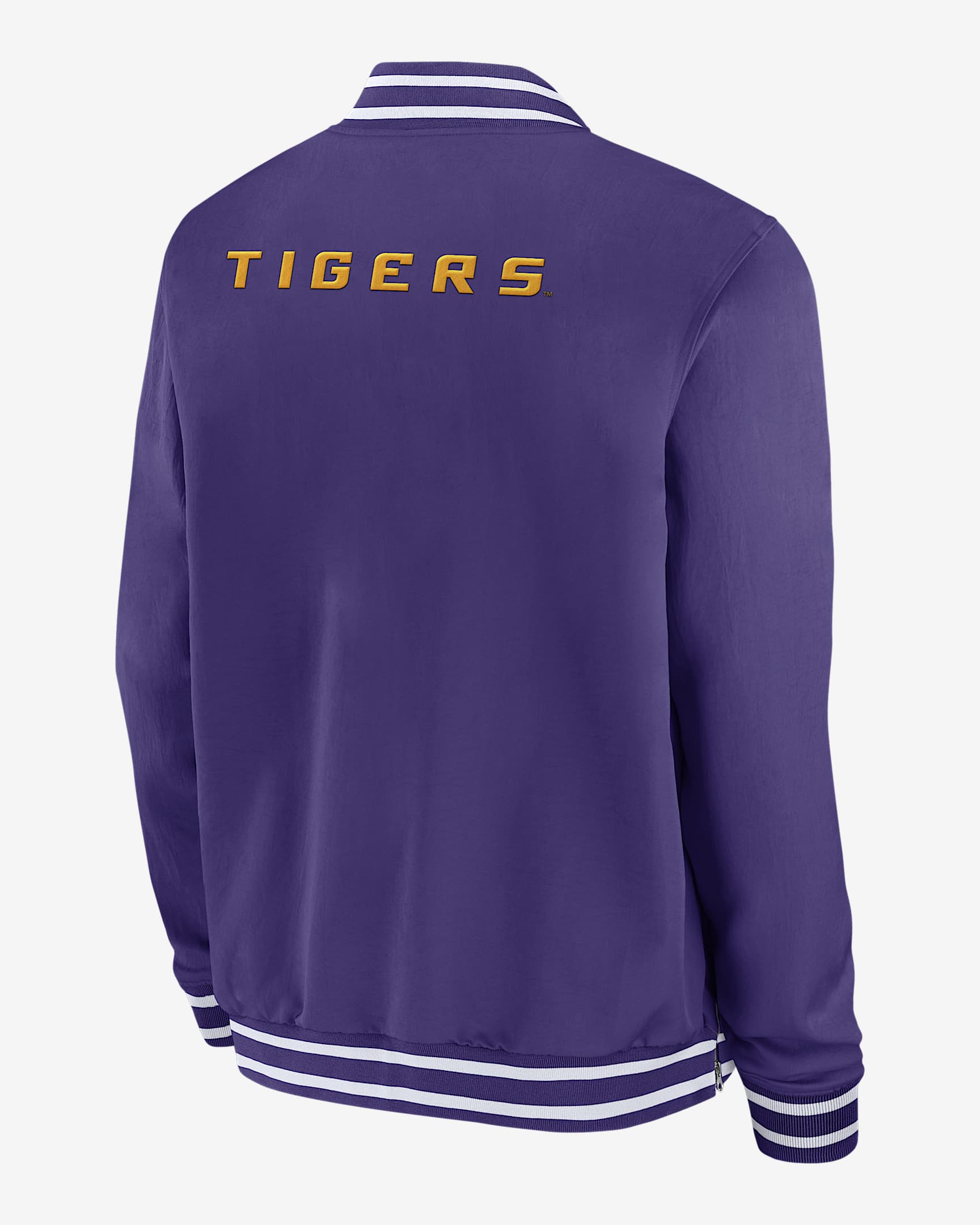 LSU Tigers Sideline Men's Nike College FullZip Bomber Jacket.