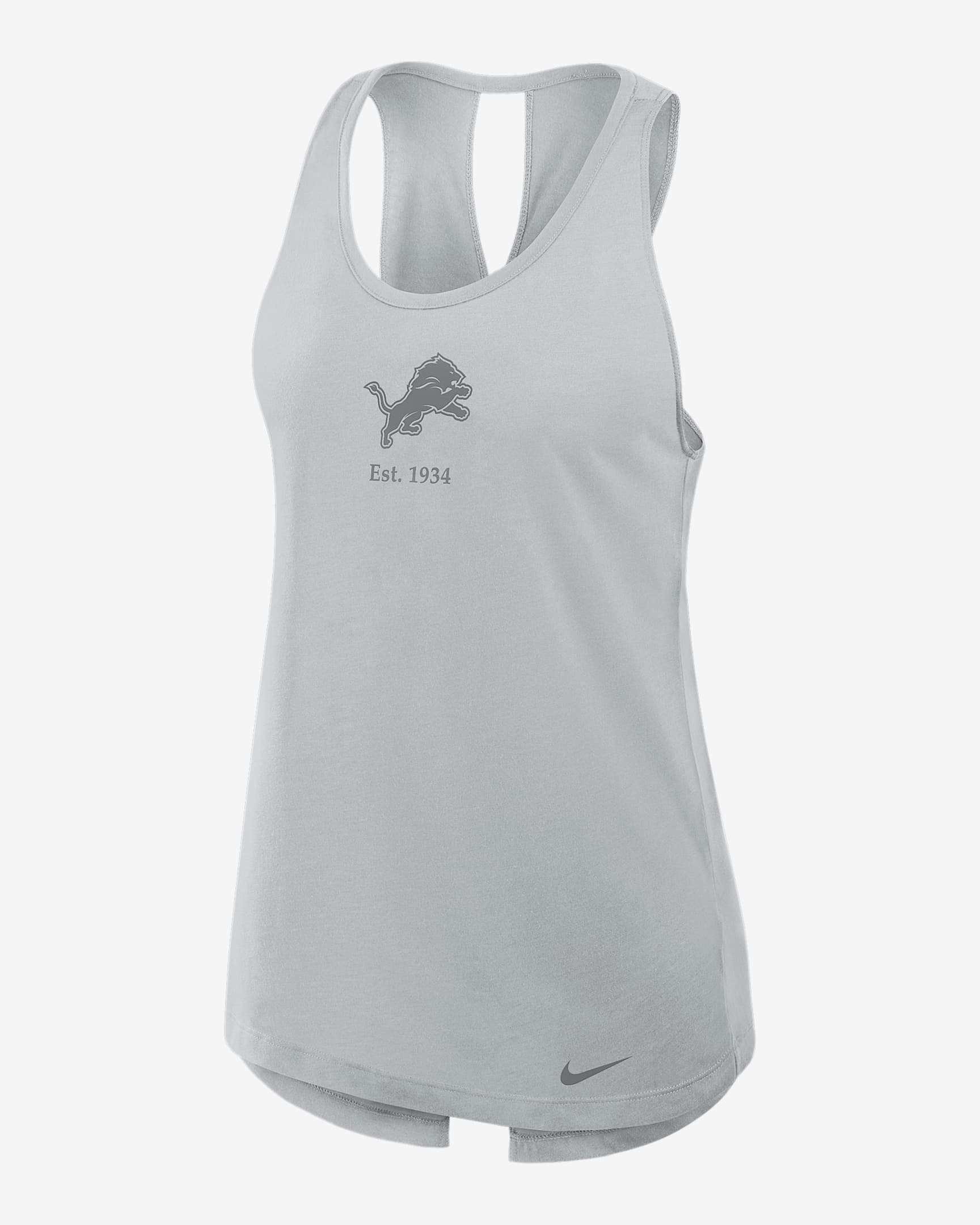 Detroit Lions Established Women's Nike Dri-FIT NFL Tank Top - Grey