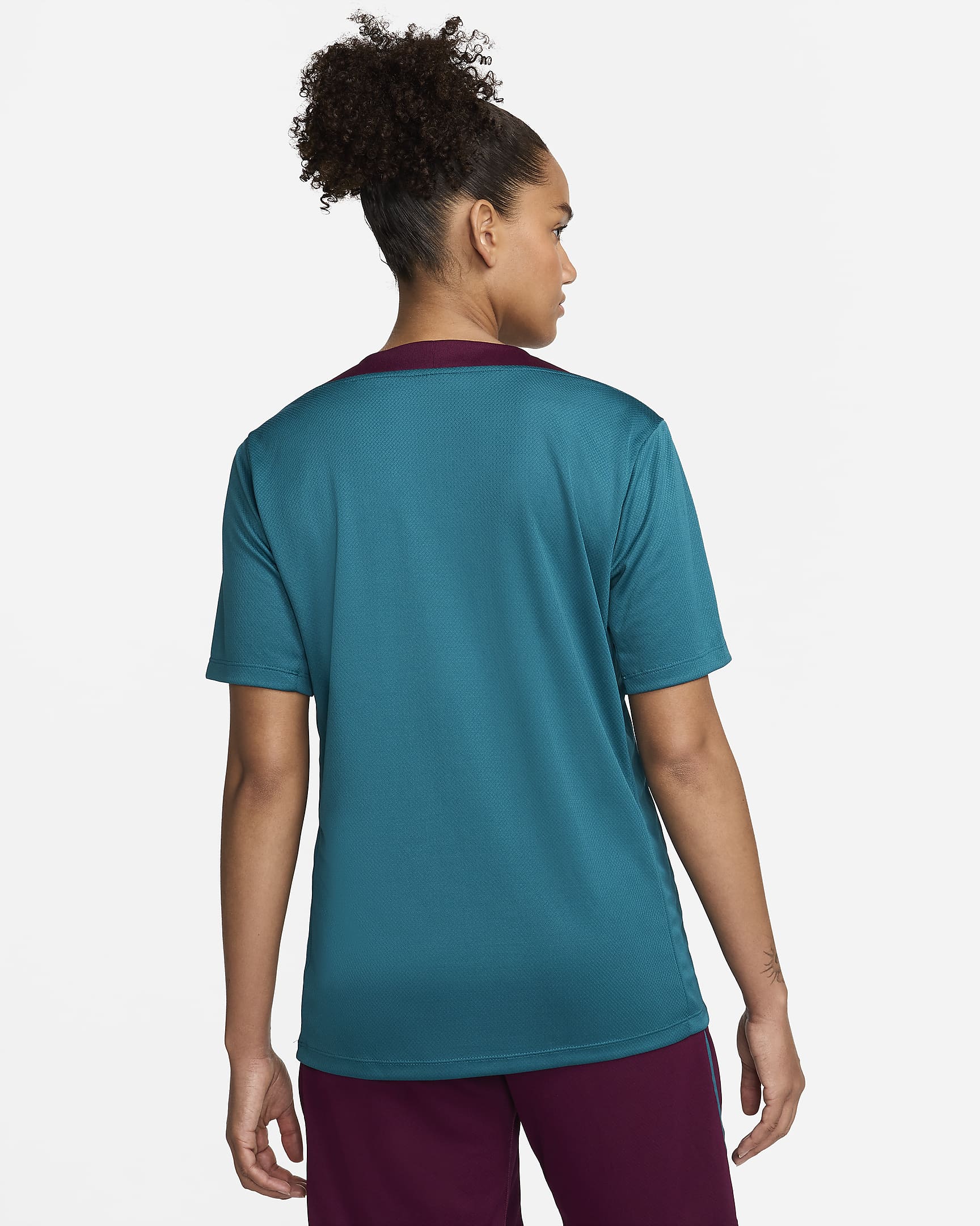 Haut de foot en maille à manches courtes Nike Dri-FIT Paris Saint-Germain Strike pour homme - Geode Teal/Geode Teal/Bordeaux/Guava Ice