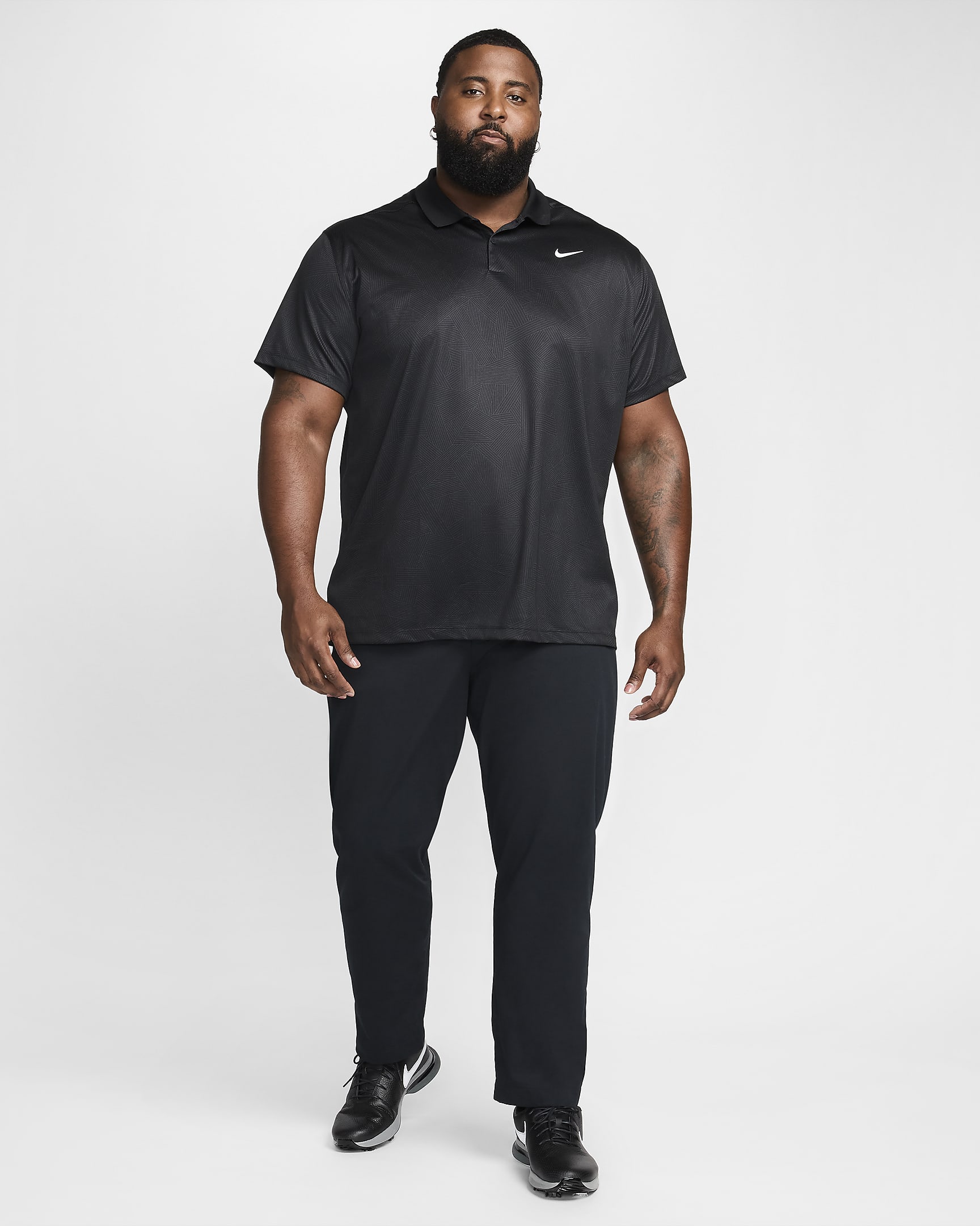 Polo de golf Dri-FIT Nike Victory+ pour homme - Noir/Noir/Blanc