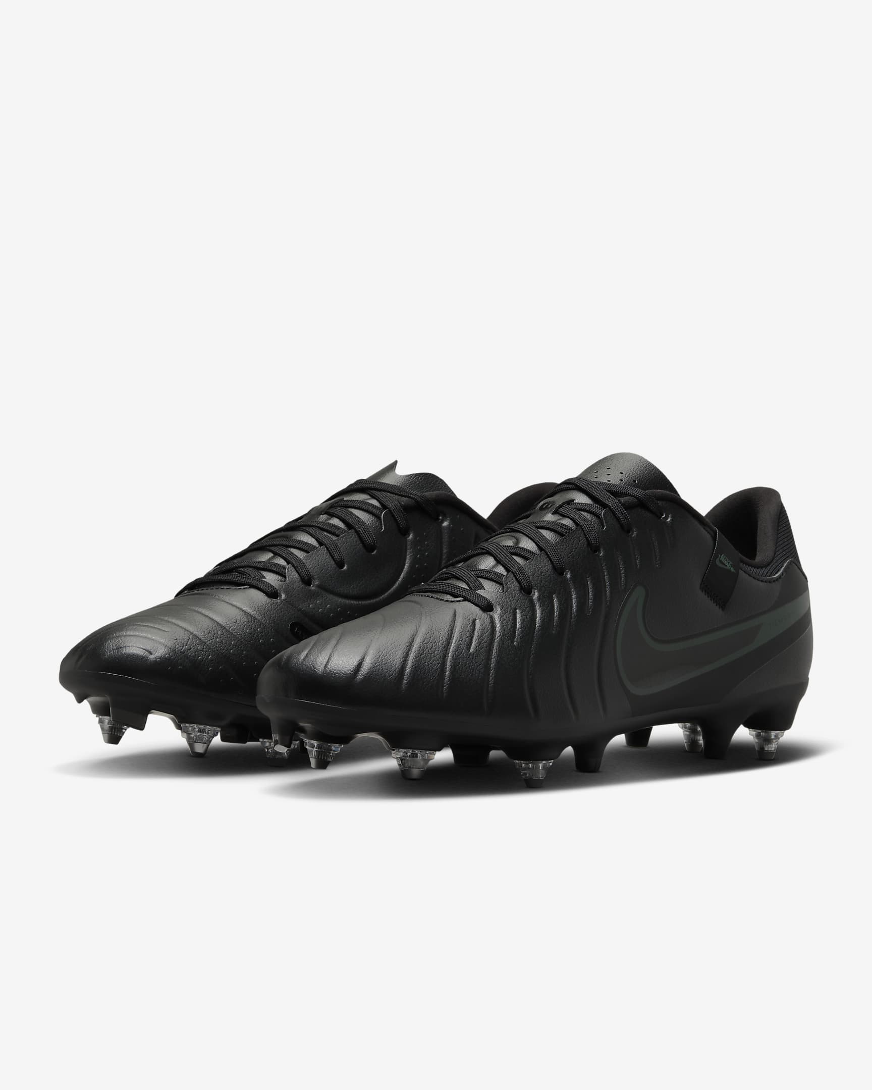 Chaussure de foot basse à crampons pour terrain gras Nike Tiempo Legend 10 Academy - Noir/Deep Jungle/Noir