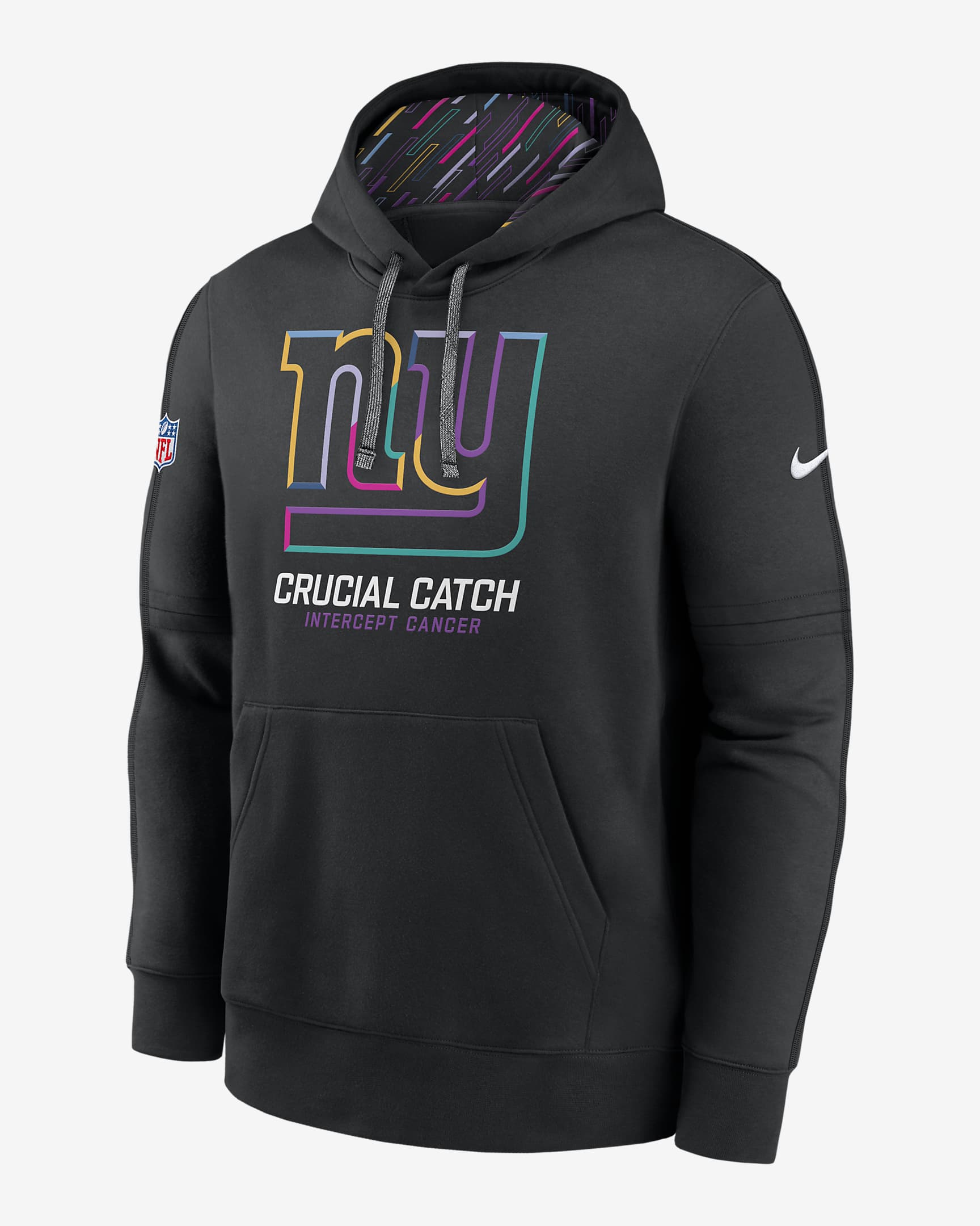 Sudadera con gorro sin cierre Nike de la NFL para hombre New York Giants Crucial Catch Club - Negro