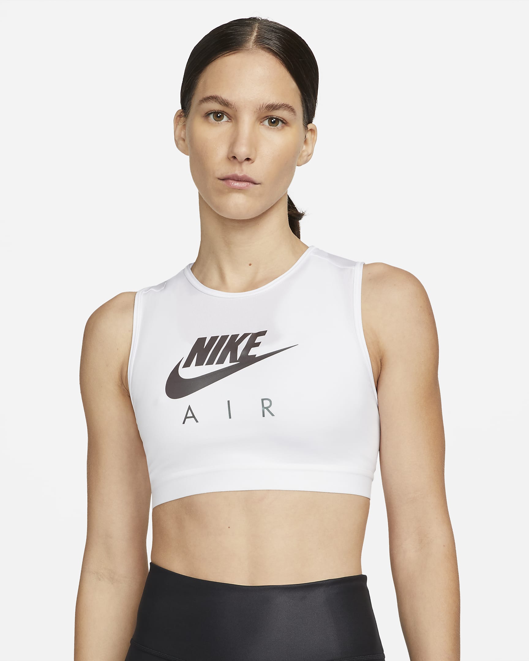 Nike Air Swoosh Women's Medium-Support High-Neck Sports Bra - White/White