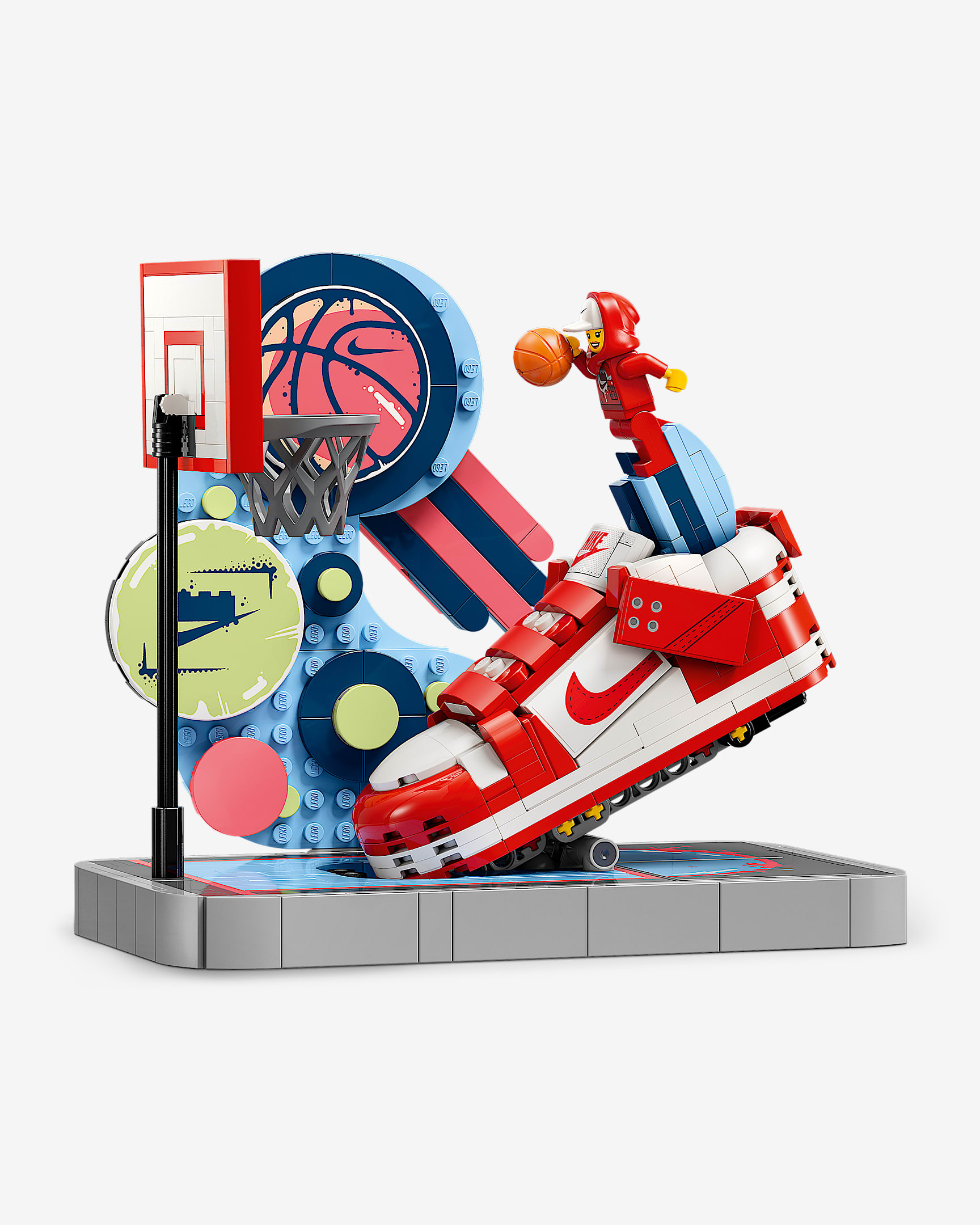 Nike Dunk Trickshot x LEGO® Set Building Kit with Exclusive Minifigure - Gym Red/White