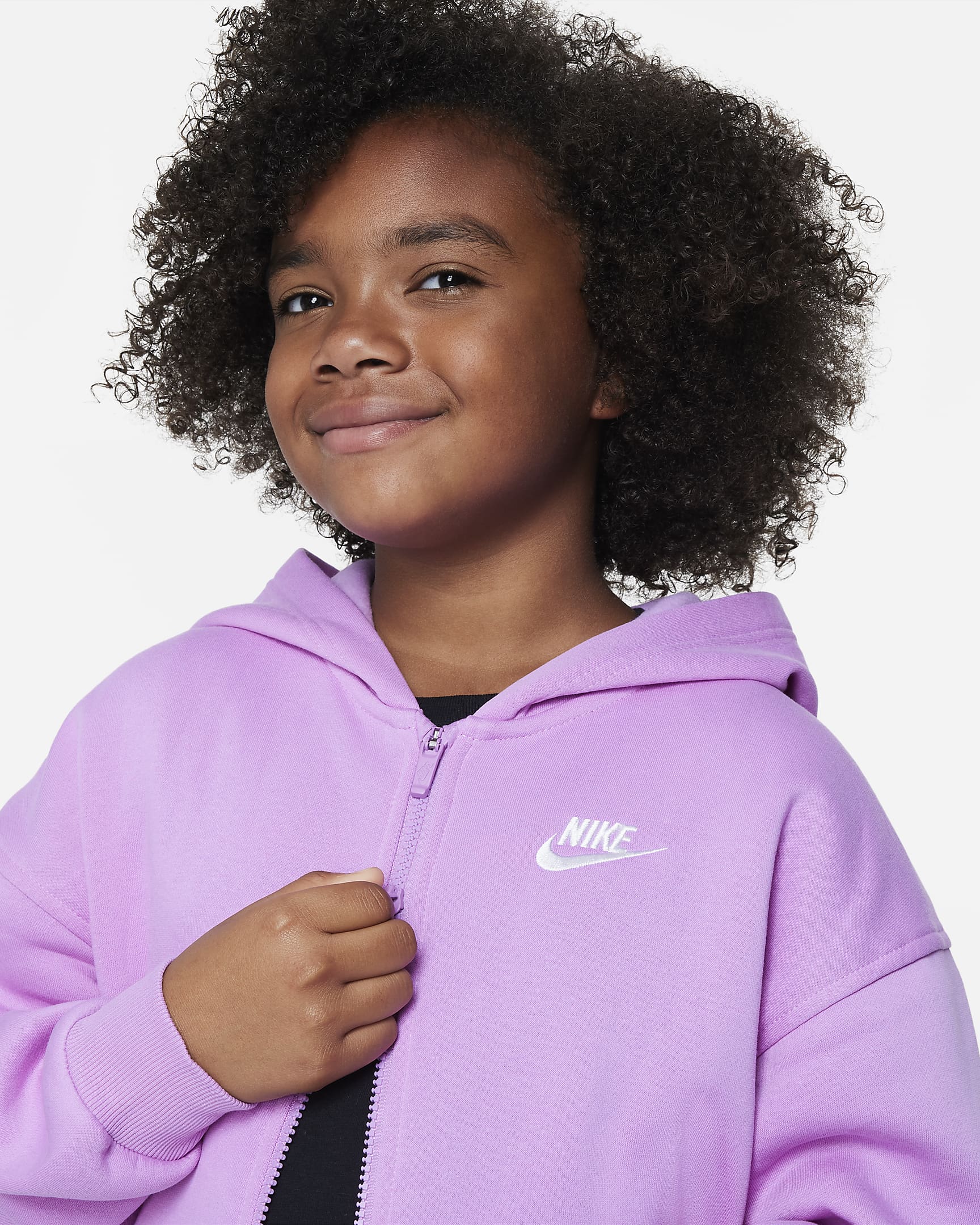 Nike Sportswear Club Fleece Big Kids' (Girls') Oversized Full-Zip ...