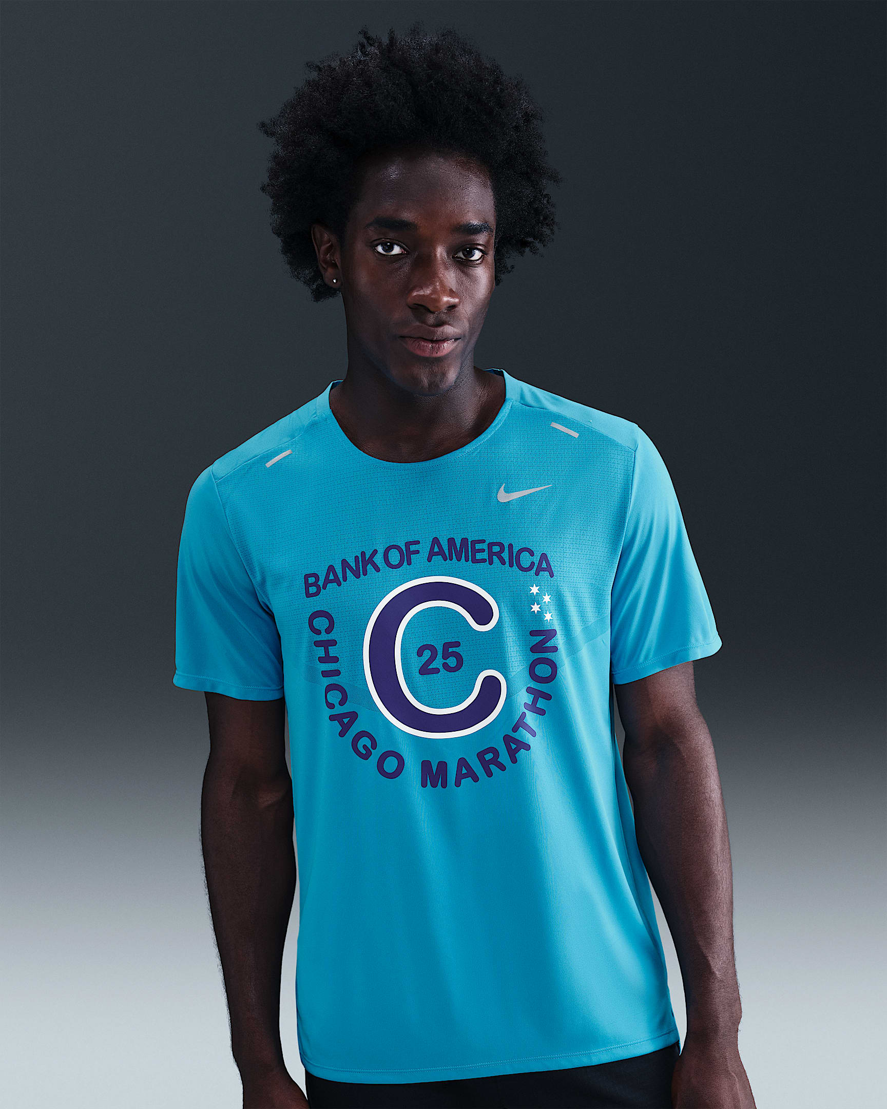 Nike Rise 365 Men's Dri-FIT Short-Sleeve Running Top - Light Current Blue