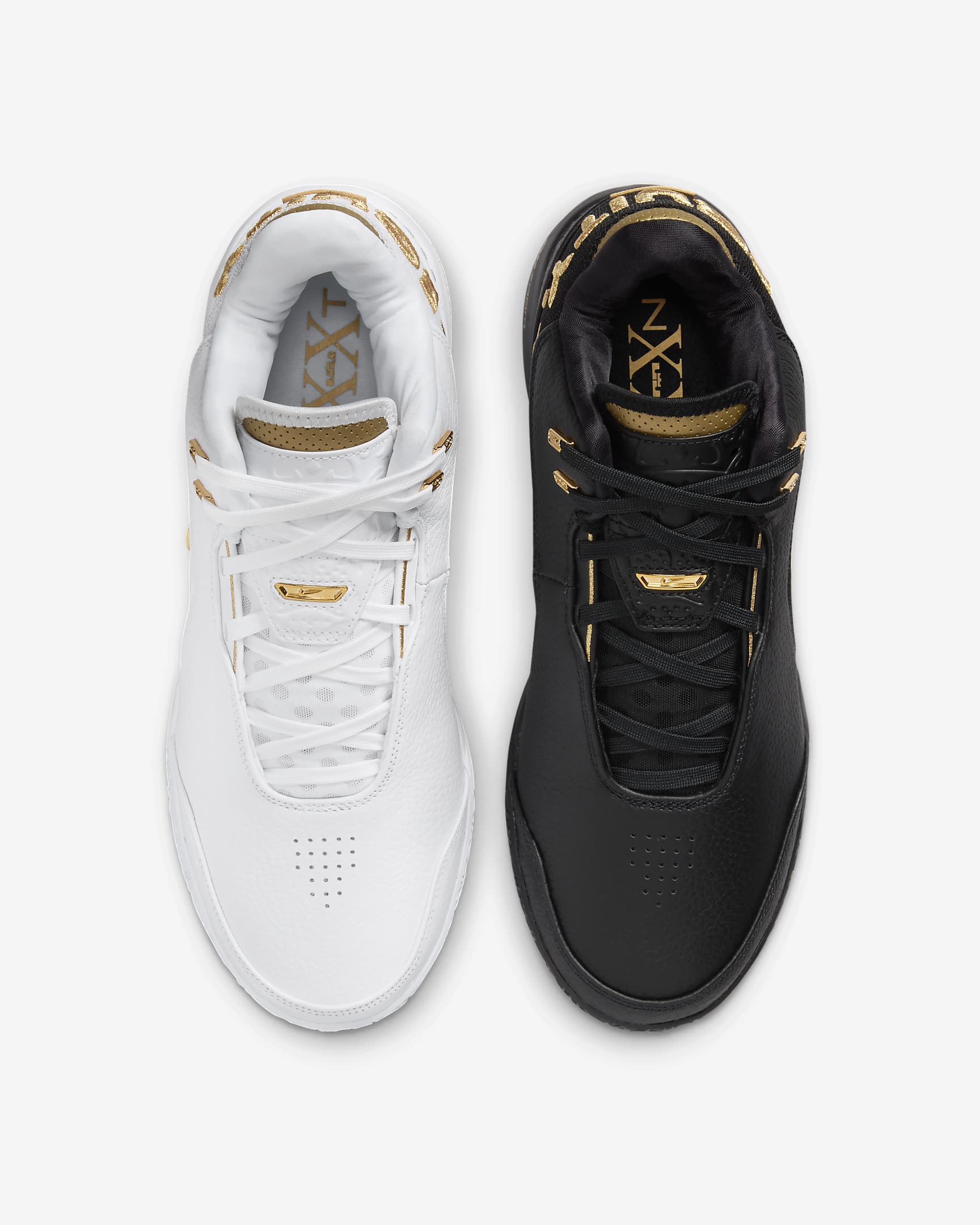 LeBron NXXT Gen AMPD Basketball Shoes - White/Black/Gold