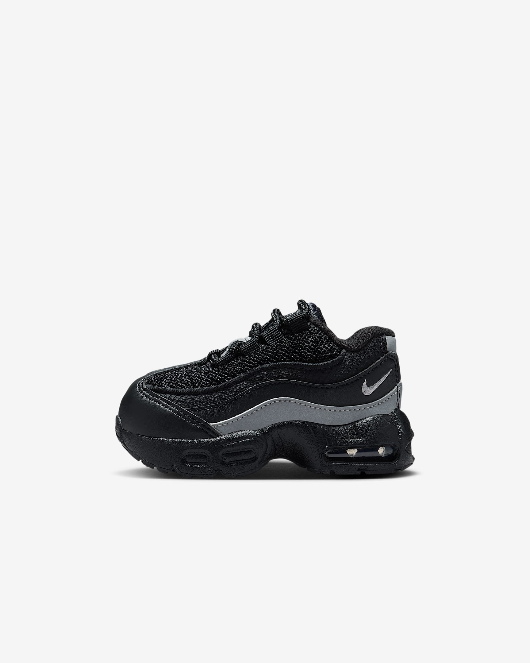 Nike Air Max 95 Recraft-sko til babyer/småbørn - sort/sort/hvid/Metallic Silver