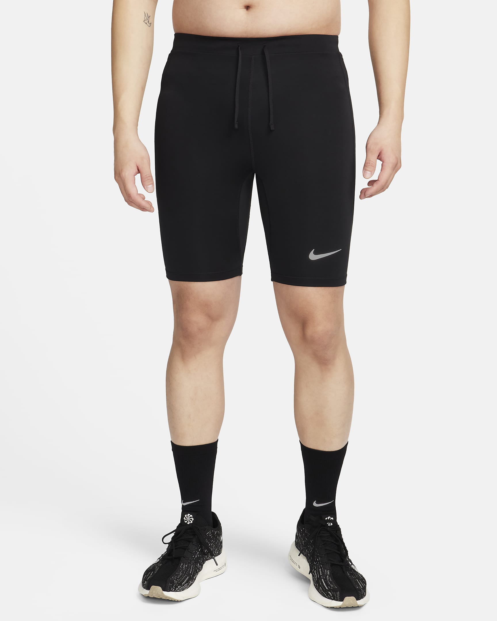 Nike Fast Men's Dri-FIT Brief-Lined Running 1/2-Length Tights - Black