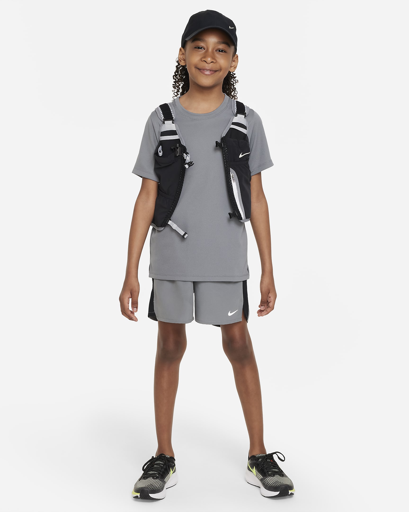 Shorts de entrenamiento para niño talla grande Nike Dri-FIT Challenger - Gris humo/Negro