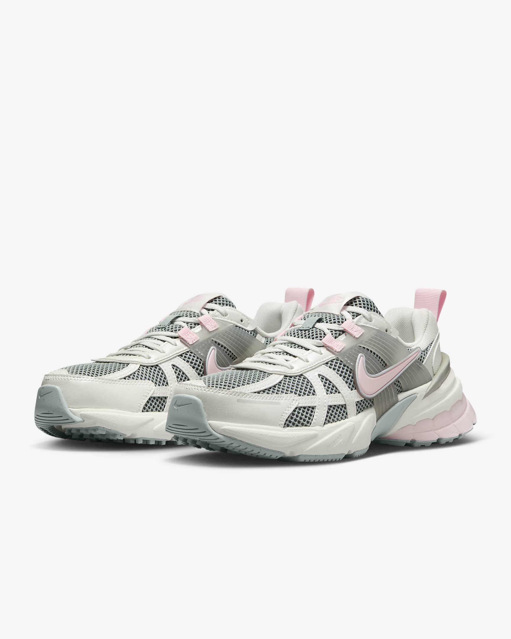 Nike V2K Run Shoes - Light Pumice/Photon Dust/Metallic Summit White/Pink Foam