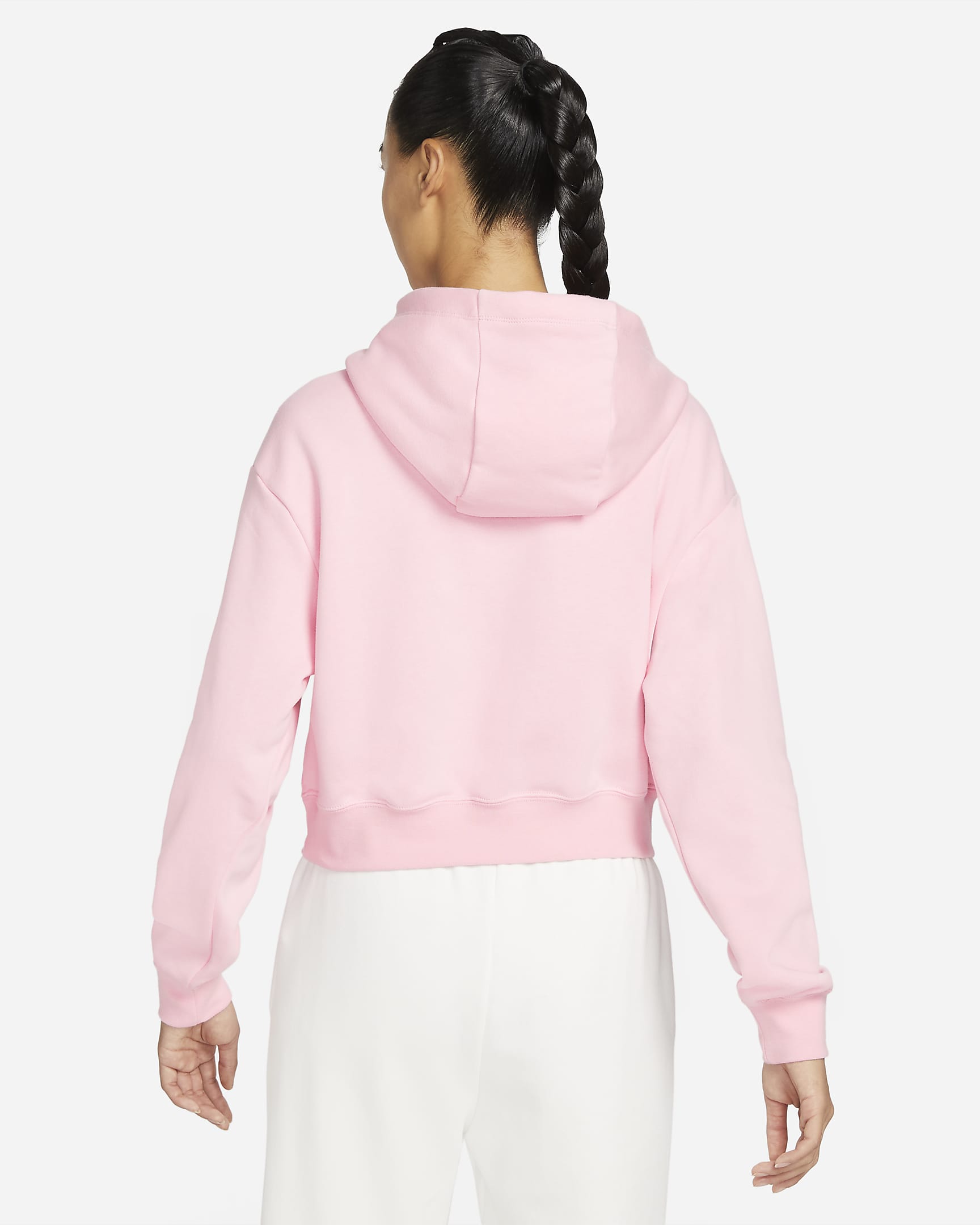 Nike Sportswear Club Fleece Women's Oversized Crop Graphic Hoodie - Medium Soft Pink/White