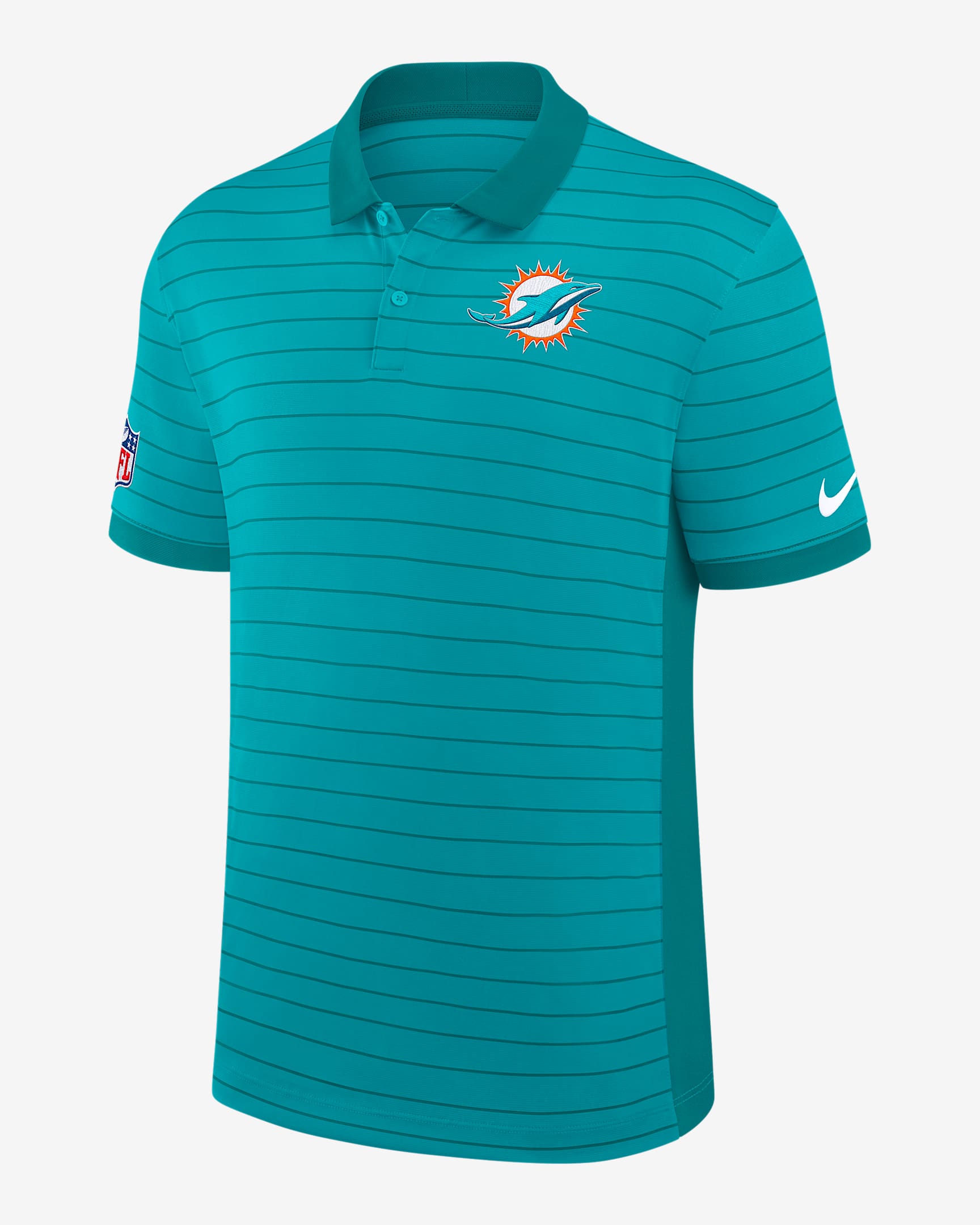 Miami Dolphins Sideline Victory Stripe Men's Nike Dri-FIT NFL Polo - Green