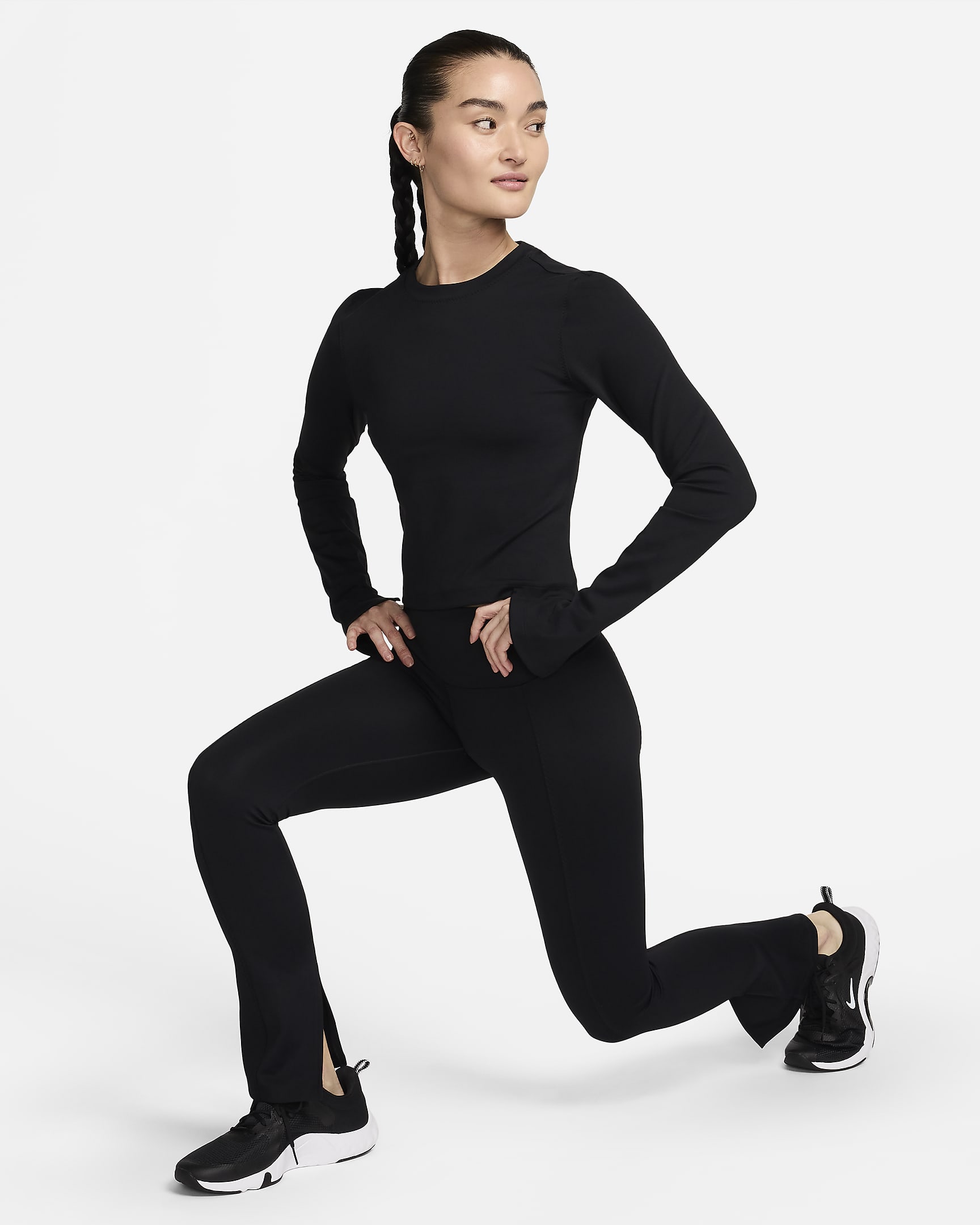 Nike One Women's High-Waisted Full-Length Split-Hem Leggings - Black