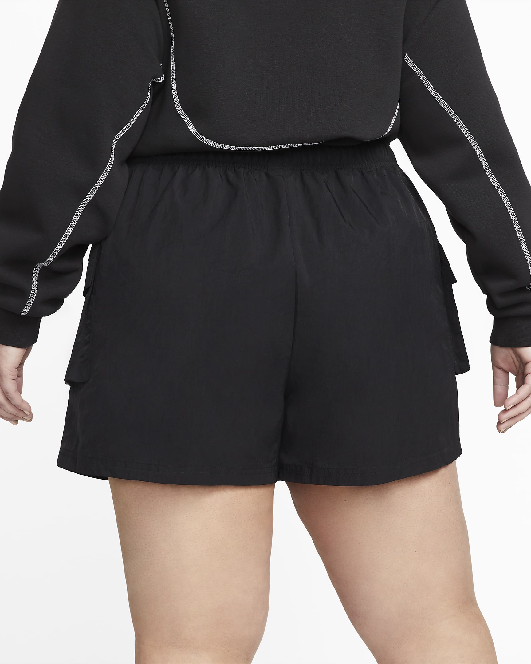 Nike Sportswear Women's Woven High-Rise Shorts (Plus Size) - Black/White