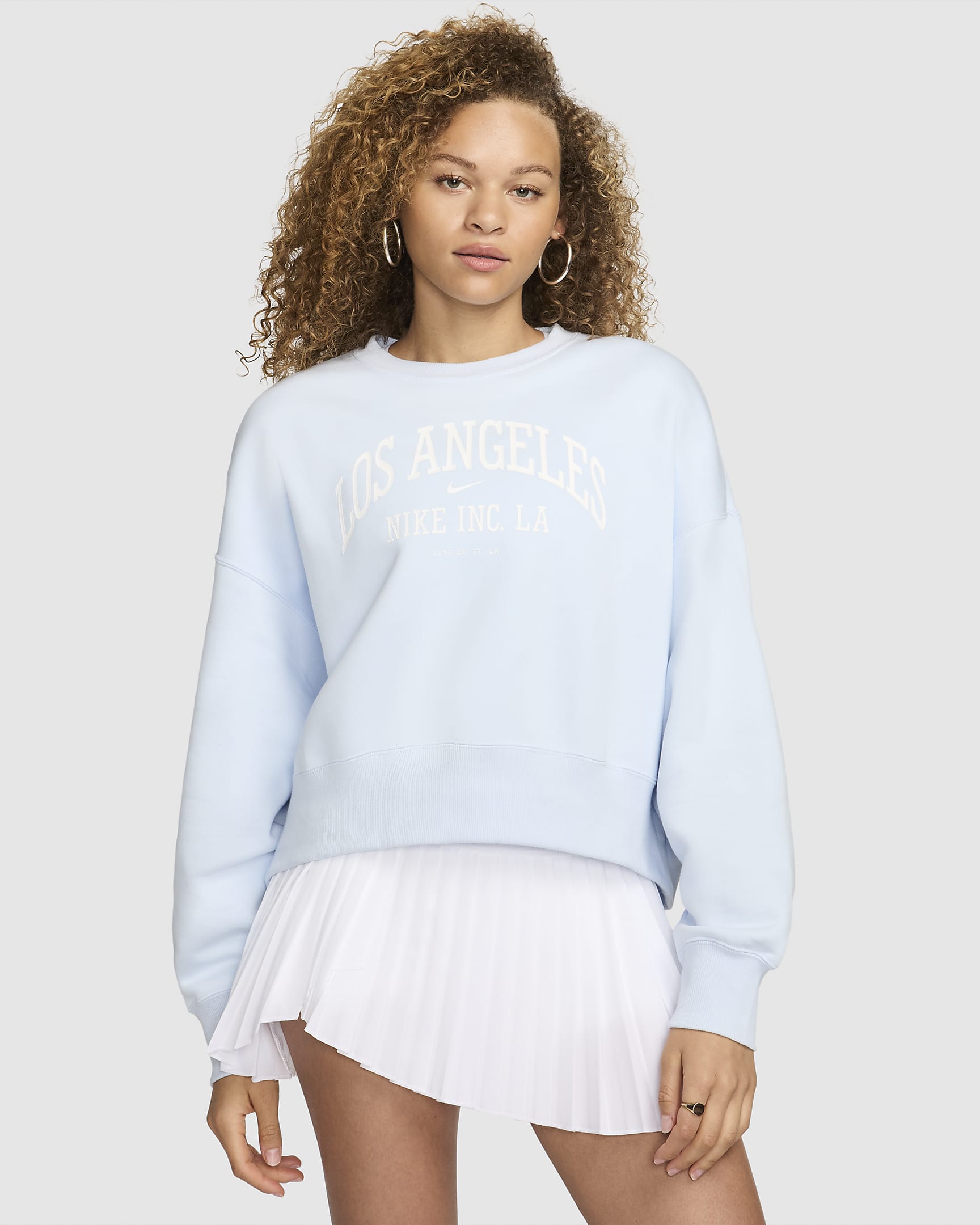 Nike Sportswear Phoenix Fleece Women's Over-Oversized Crew-Neck Graphic Sweatshirt - Blue Tint