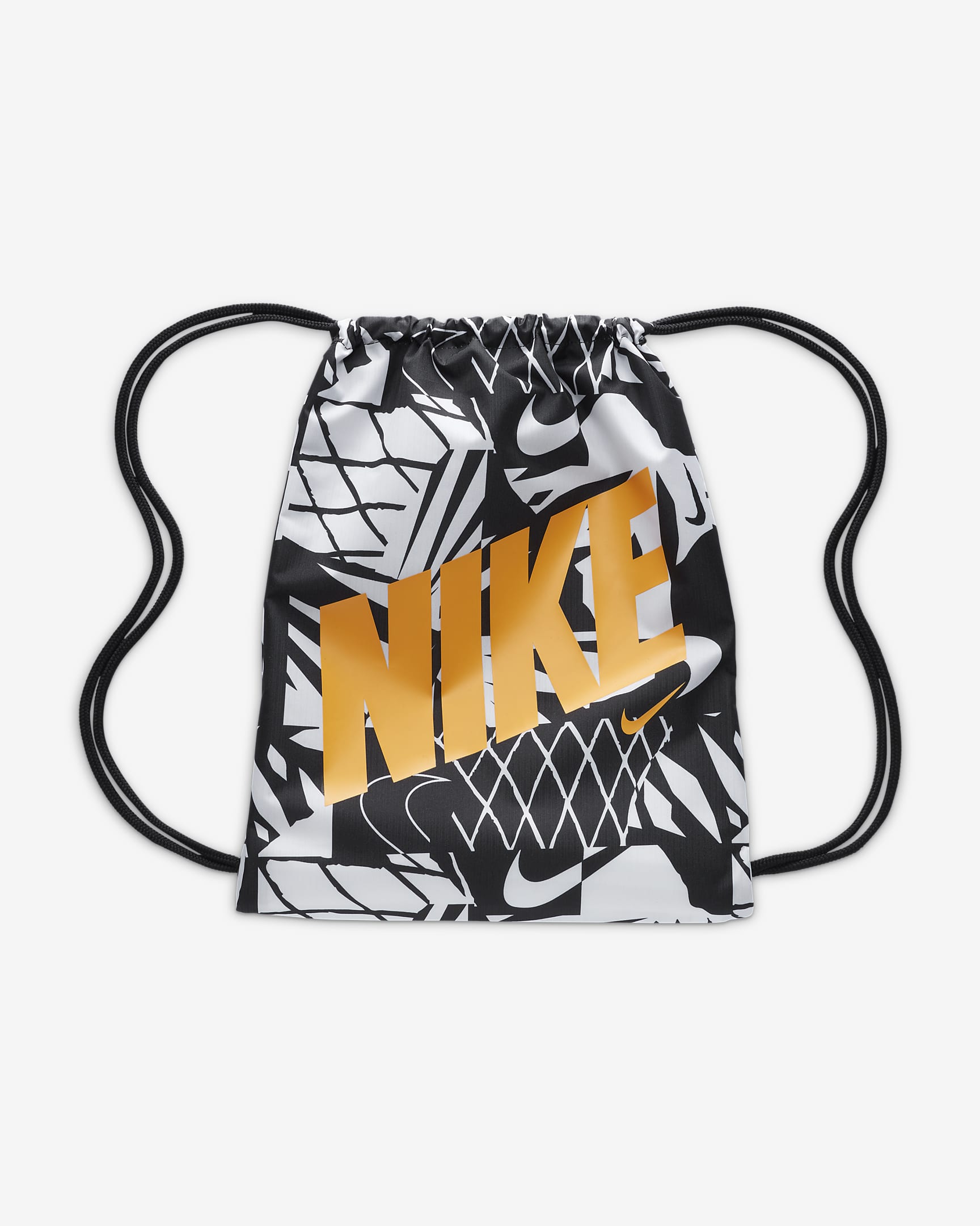 Nike Kids' Drawstring Bag (12L) - Black/White/Vivid Orange