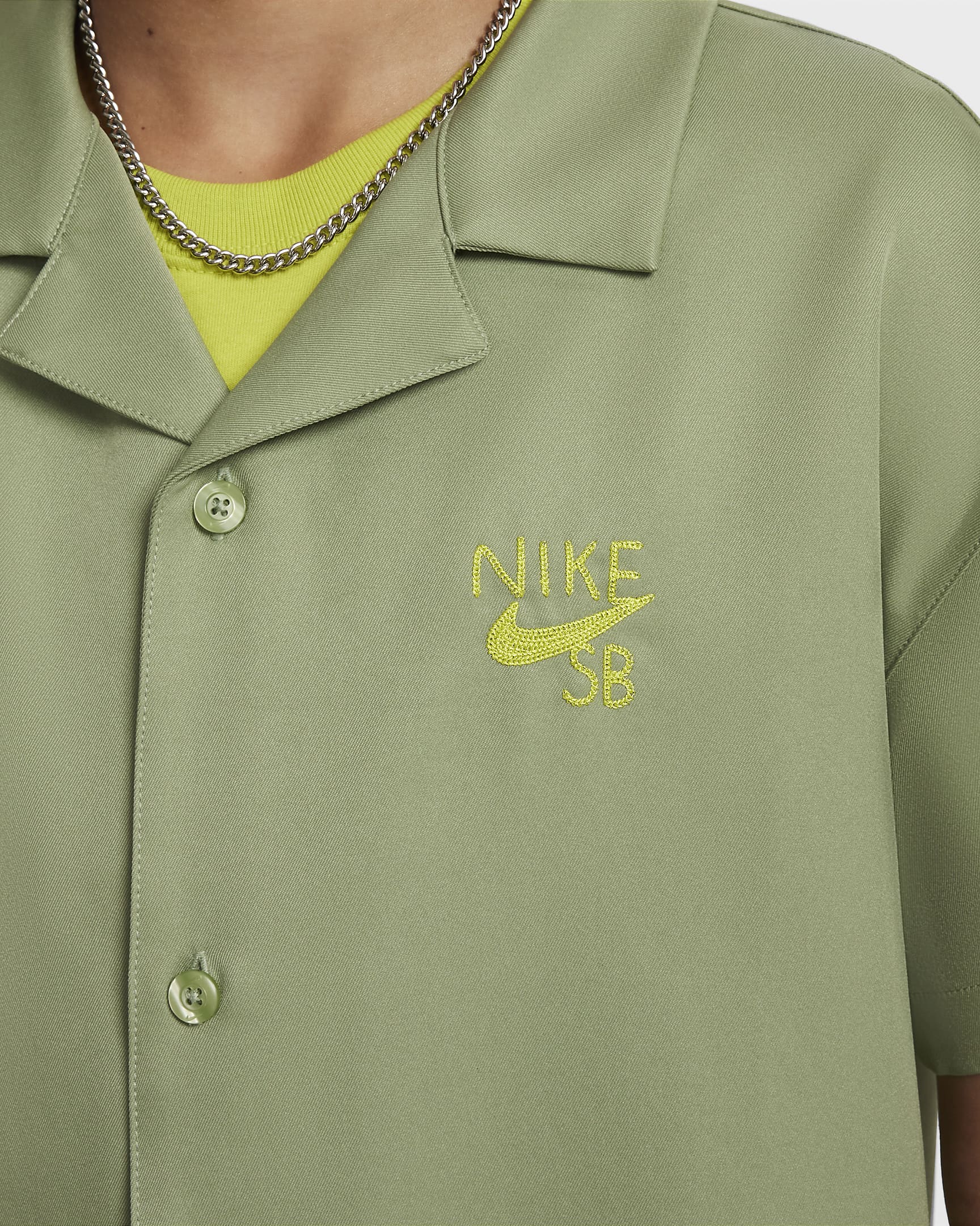 Nike SB Older Kids' Dri-FIT Bowling Top - Oil Green