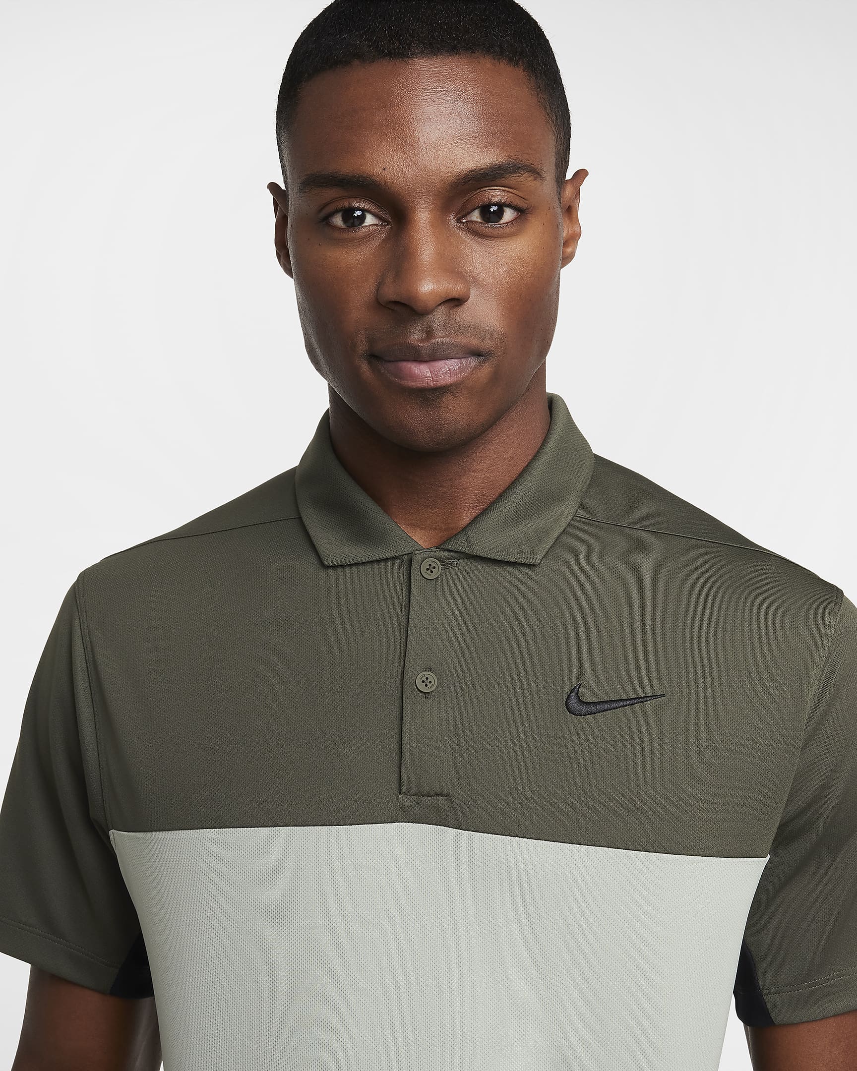 Nike Victory+ Men's Dri-FIT Golf Polo - Cargo Khaki/Black/Jade Horizon/Black