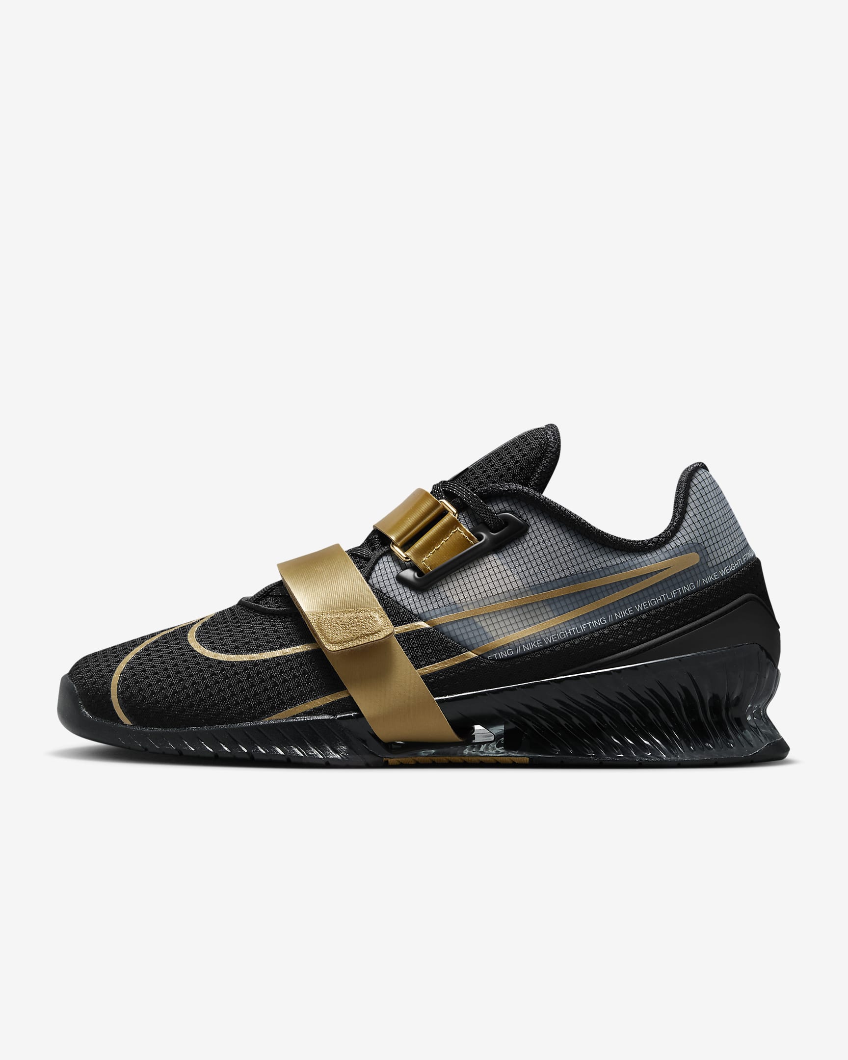 Nike Romaleos 4 Weightlifting Shoes - Black/Metallic Gold/White/Metallic Gold