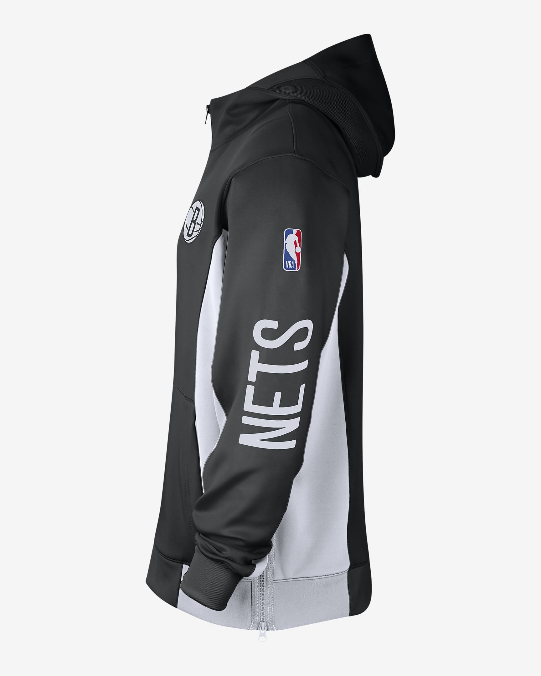 Brooklyn Nets Showtime Men's Nike Dri-FIT NBA Full-Zip Hoodie - Black/White/White/White