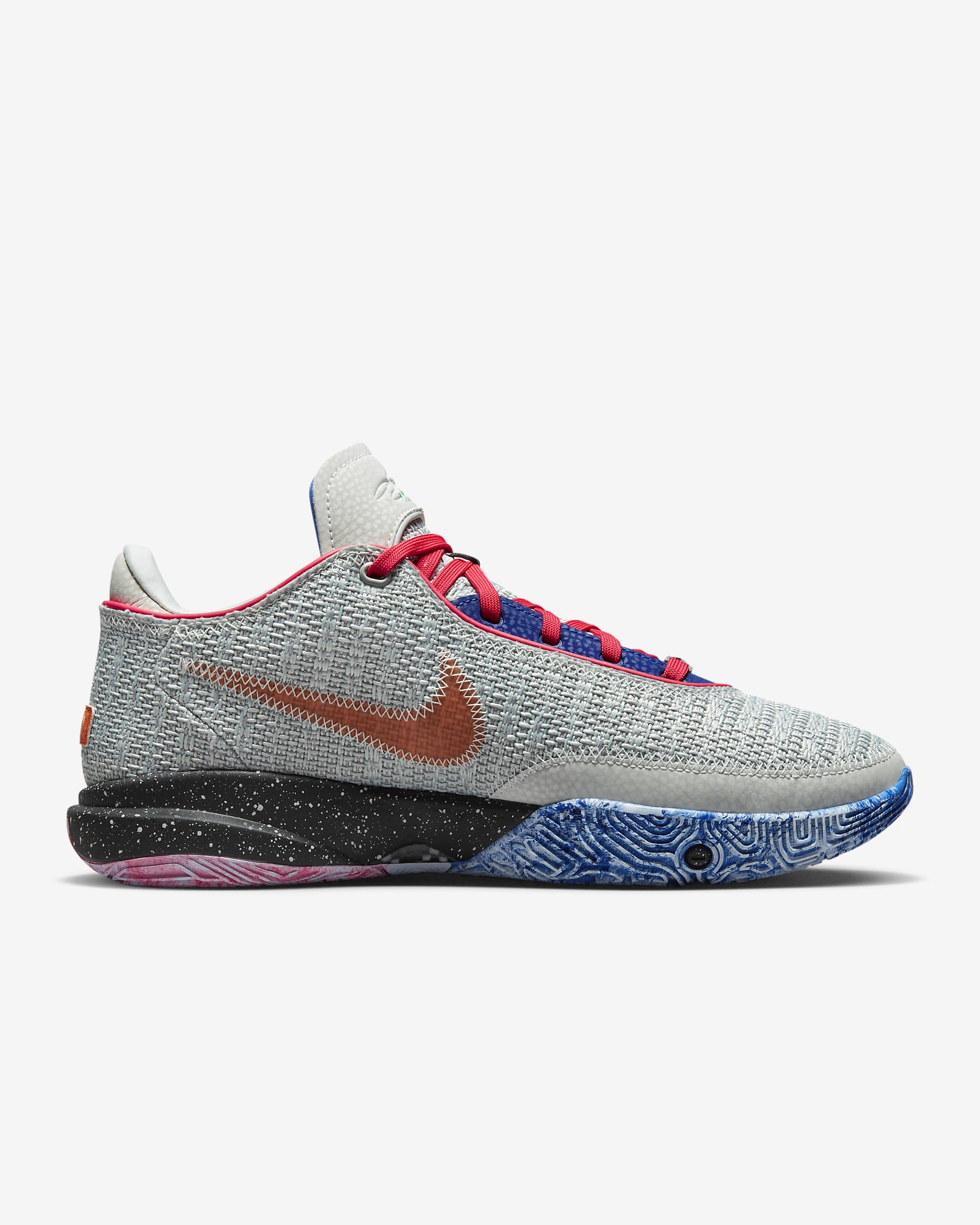 LeBron XX EP Basketball Shoes - Light Silver/Lemon Chiffon/Safety Orange/Hyper Royal