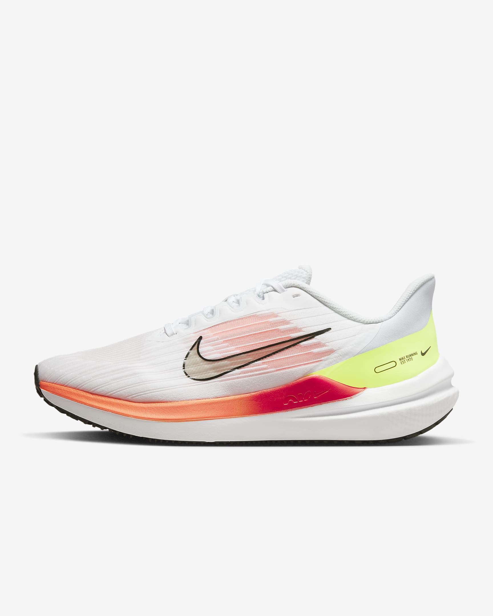 Nike Winflo 9 Men's Road Running Shoes - White/Total Orange/Bright Crimson/Black