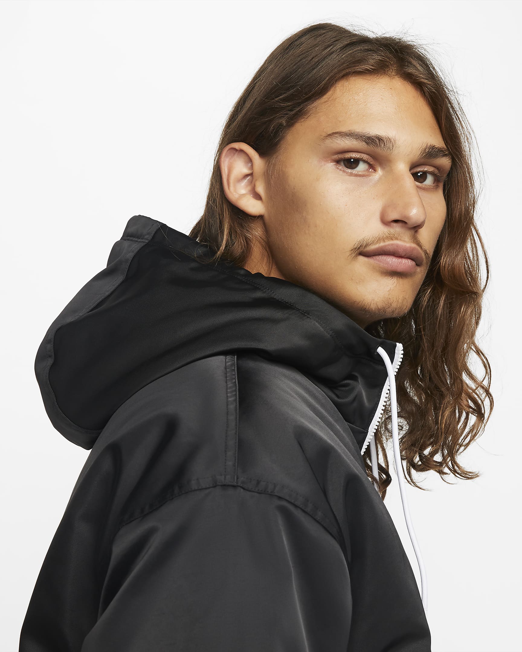 Nike Solo Swoosh Men's Satin Anorak Jacket. Nike AE