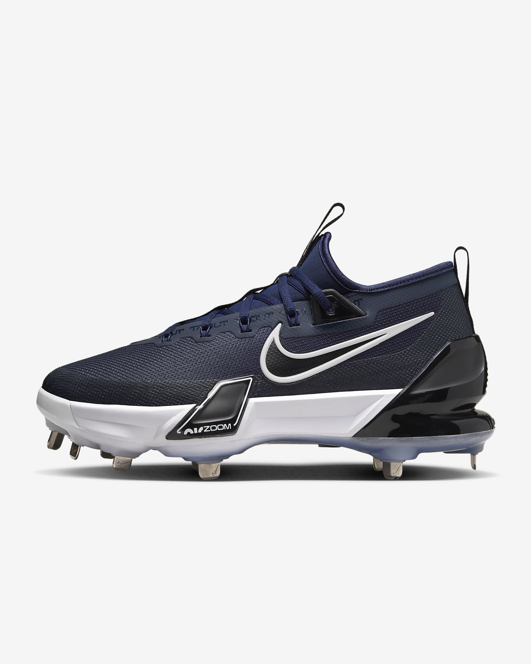 Nike Force Zoom Trout 9 Elite Baseball Cleats - Midnight Navy/Dark Obsidian/Black/White