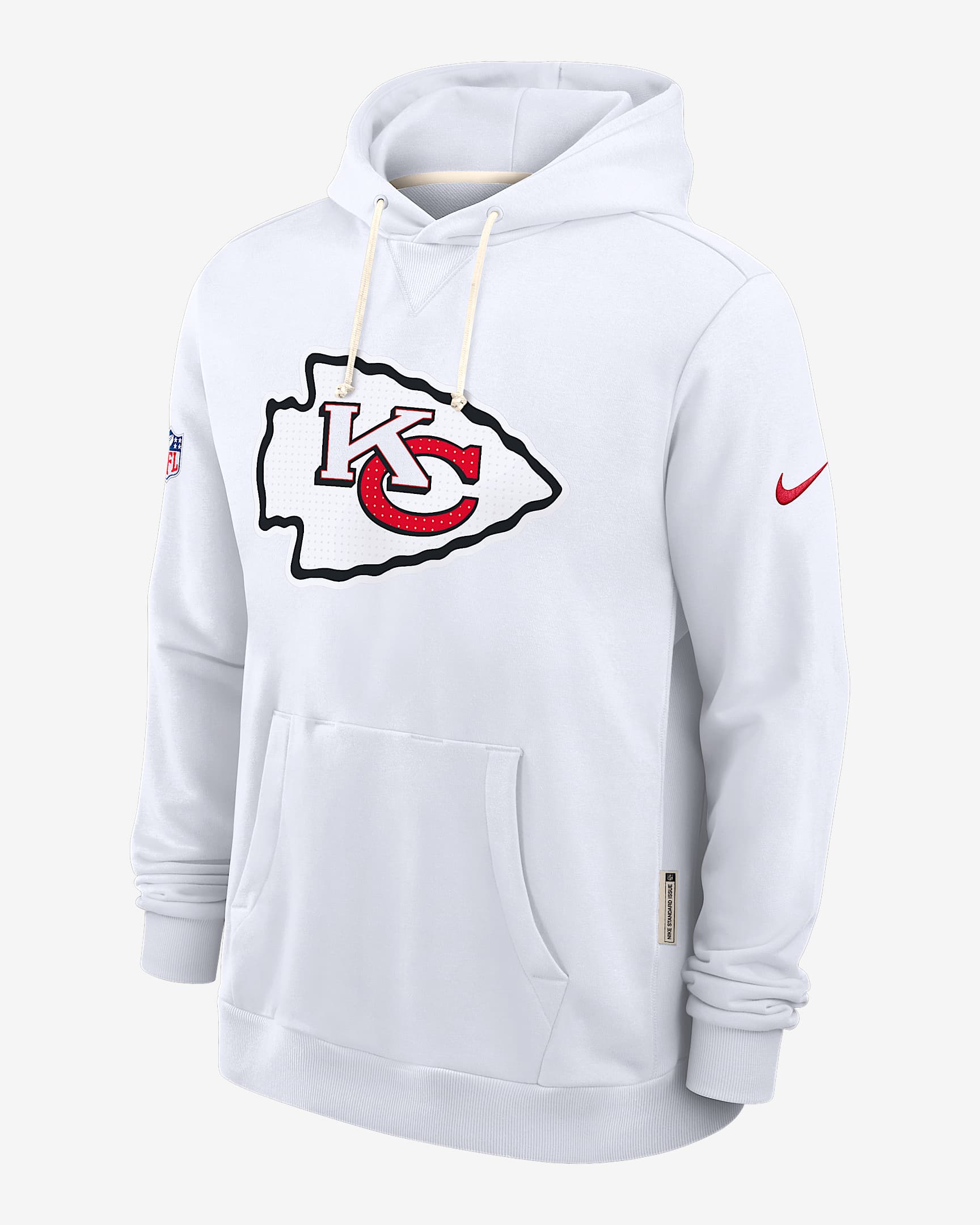Kansas City Chiefs Initial Home Sideline Men's Nike Dri-FIT NFL Pullover Hoodie - White