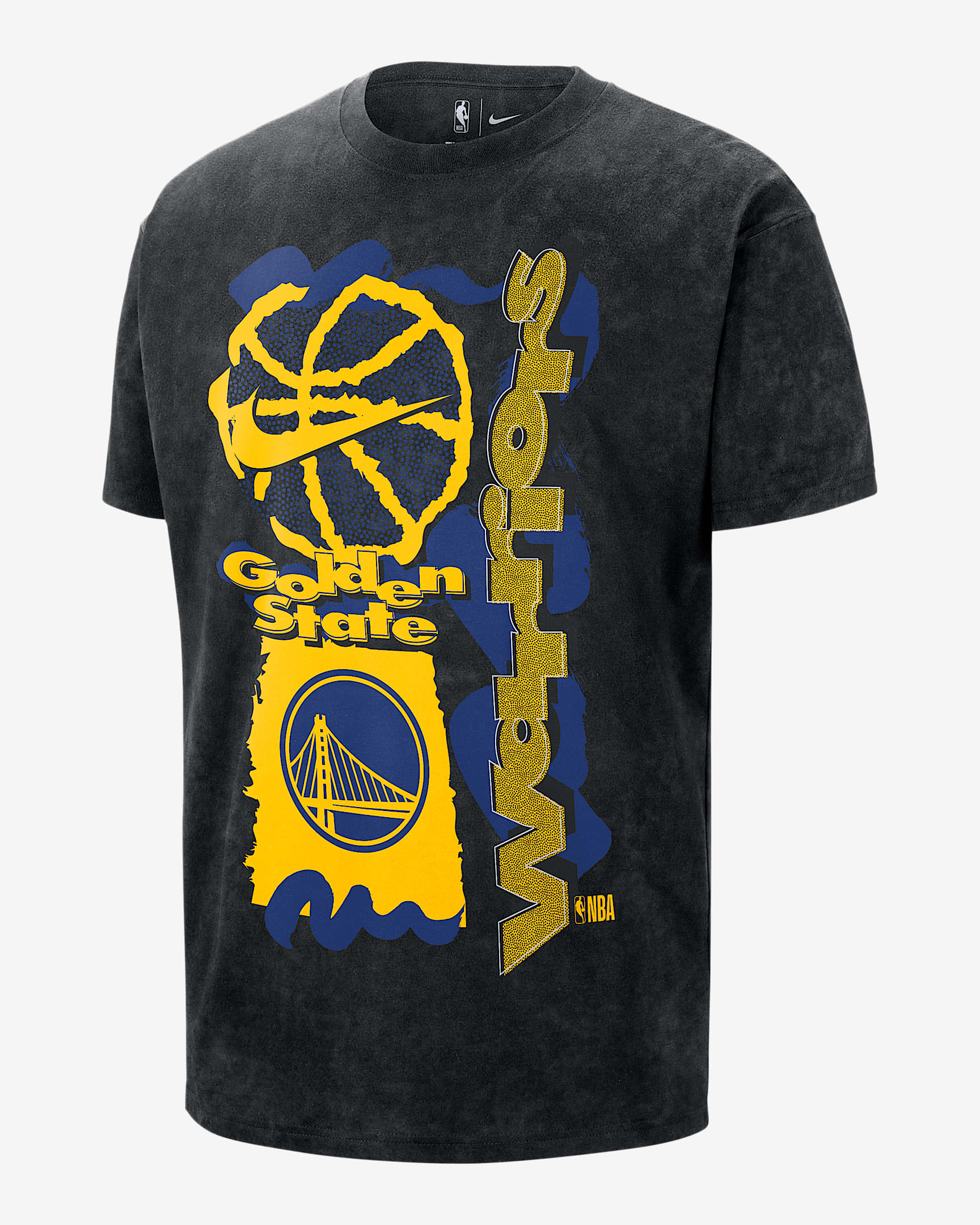 Playera Nike de la NBA Max90 para hombre Golden State Warriors Courtside - Negro/Negro