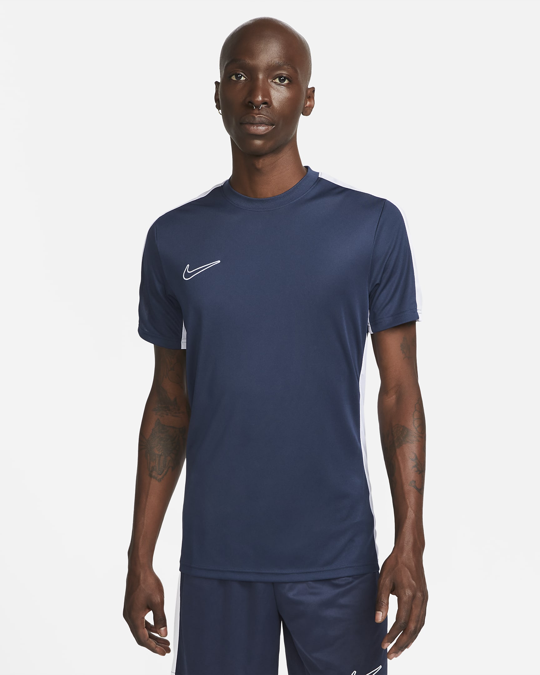 Nike Academy Men's Dri-FIT Short-Sleeve Football Top - Obsidian/White/White