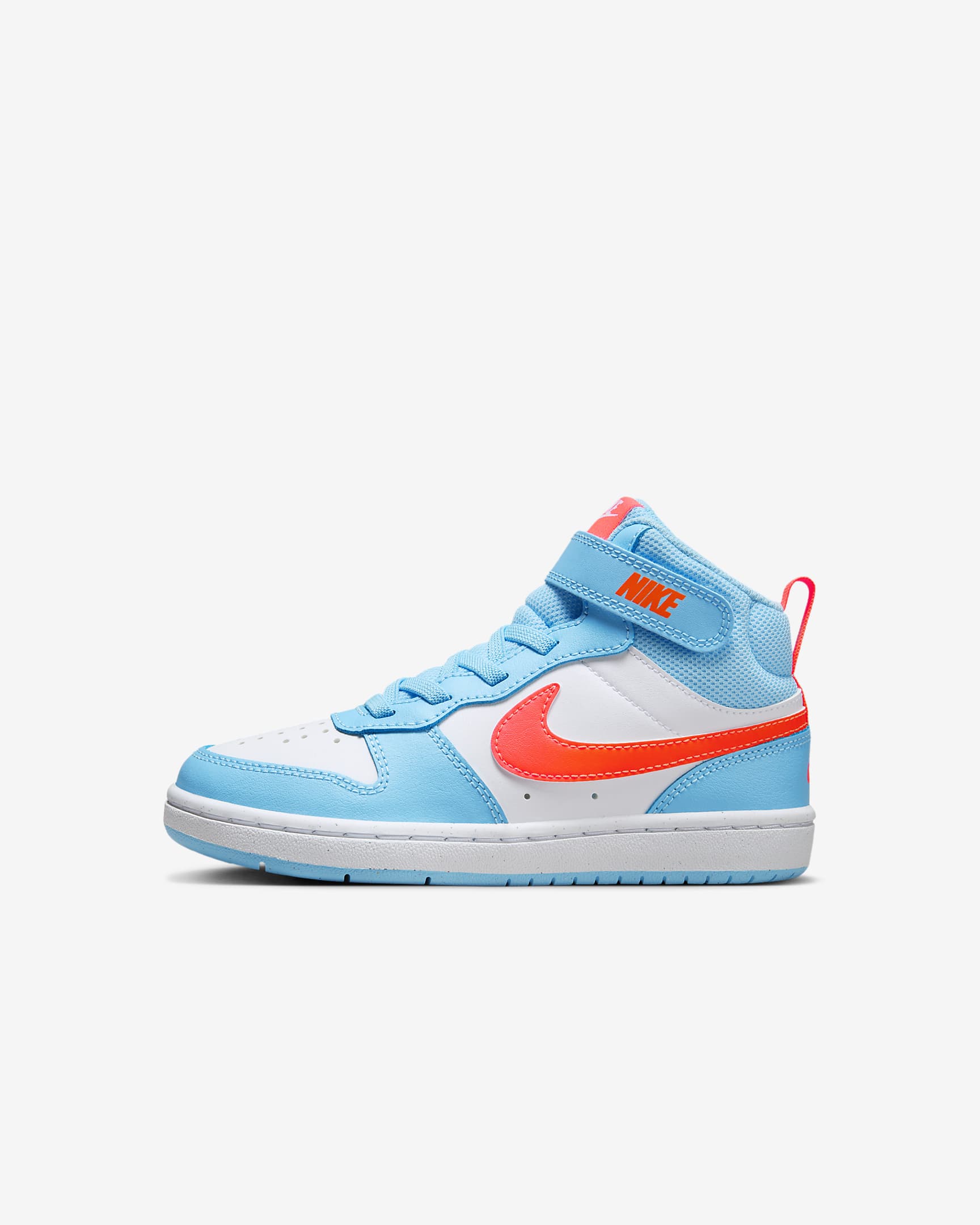 Nike Court Borough Mid 2 Little Kids' Shoes - Aquarius Blue/White/Total Orange