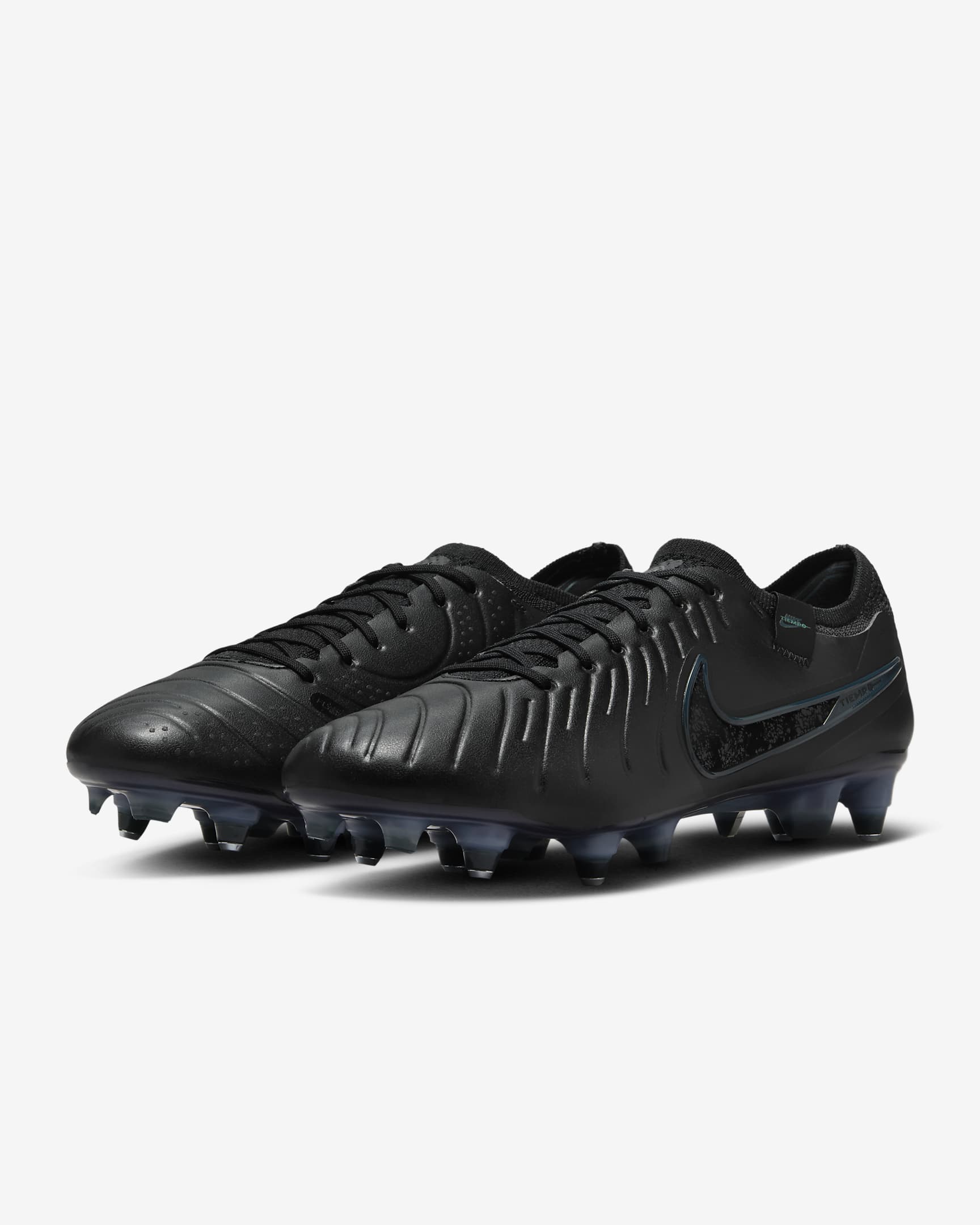 Nike Tiempo Legend 10 Elite Soft-Ground Low-Top Football Boot - Black/Deep Jungle/Black