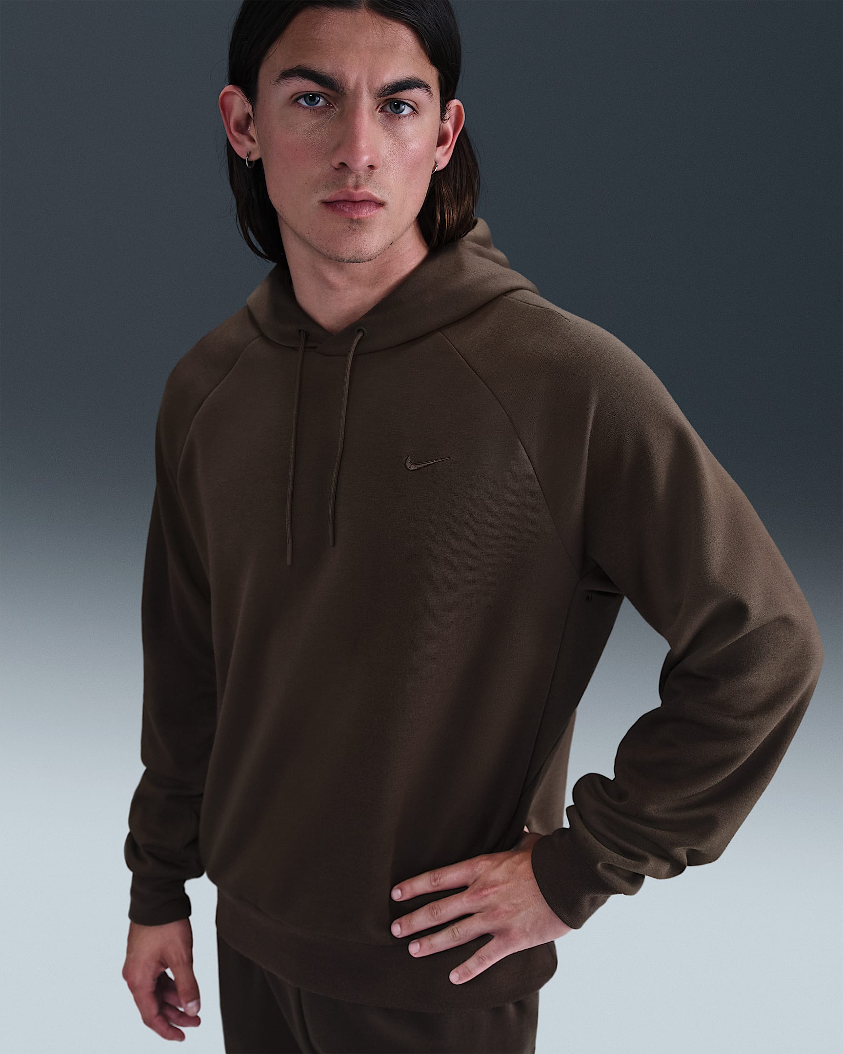 Nike Primary Fleece Men's Dri-FIT UV Pullover Performance Hoodie - Baroque Brown/Baroque Brown