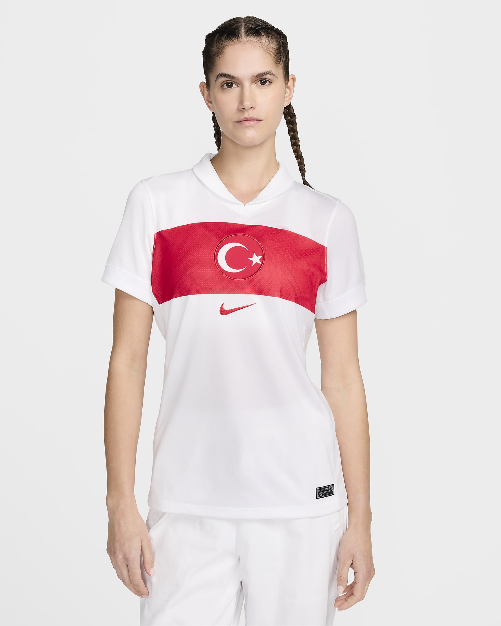 Türkei 2024/25 Stadium Home Nike Replica Fußballtrikot mit Dri-FIT-Technologie (Damen) - Weiß/Sport Red/Sport Red