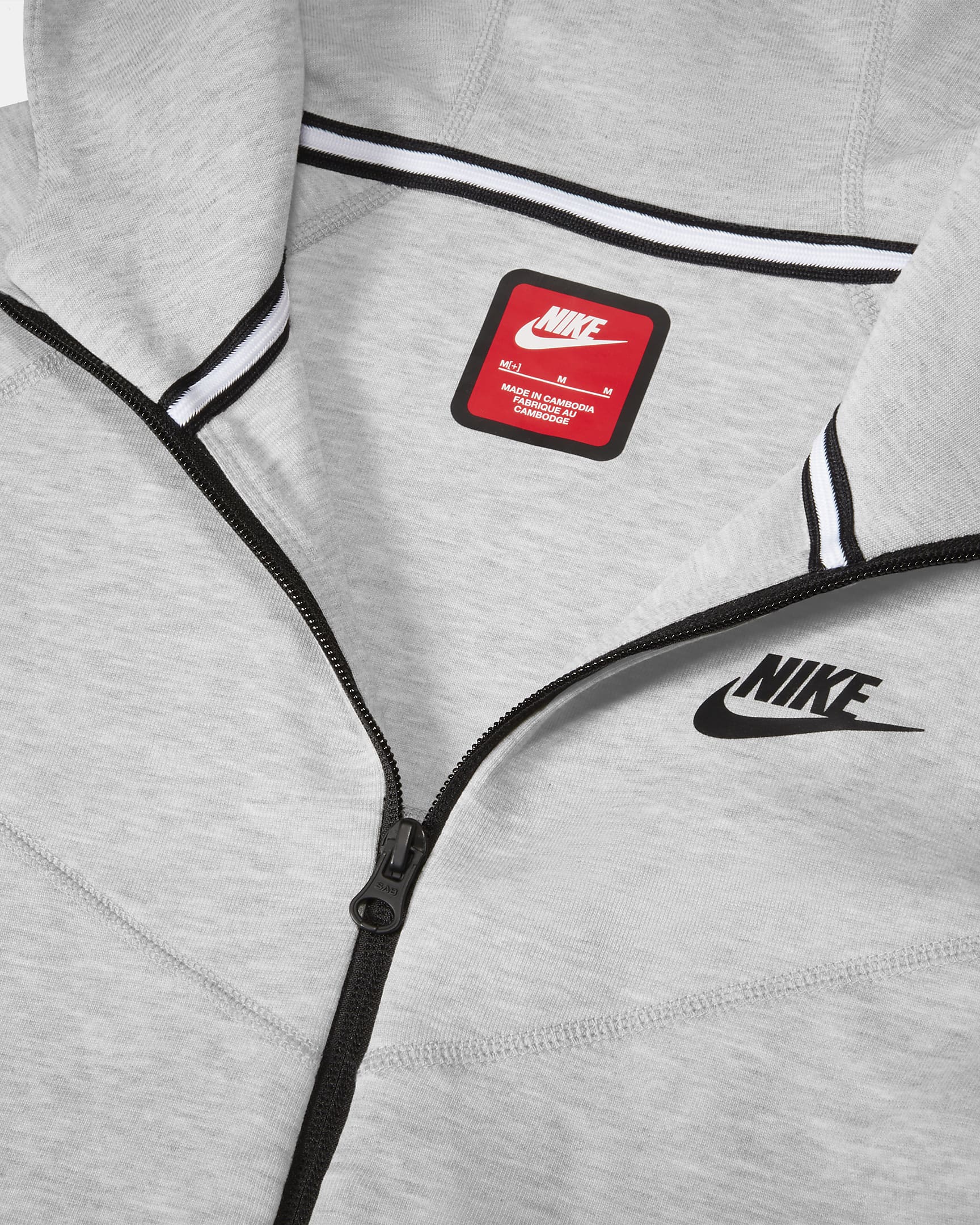 Huvtröja med hel dragkedja Nike Sportswear Tech Fleece för ungdom (killar) (utökade storlekar) - Dark Grey Heather/Svart/Svart