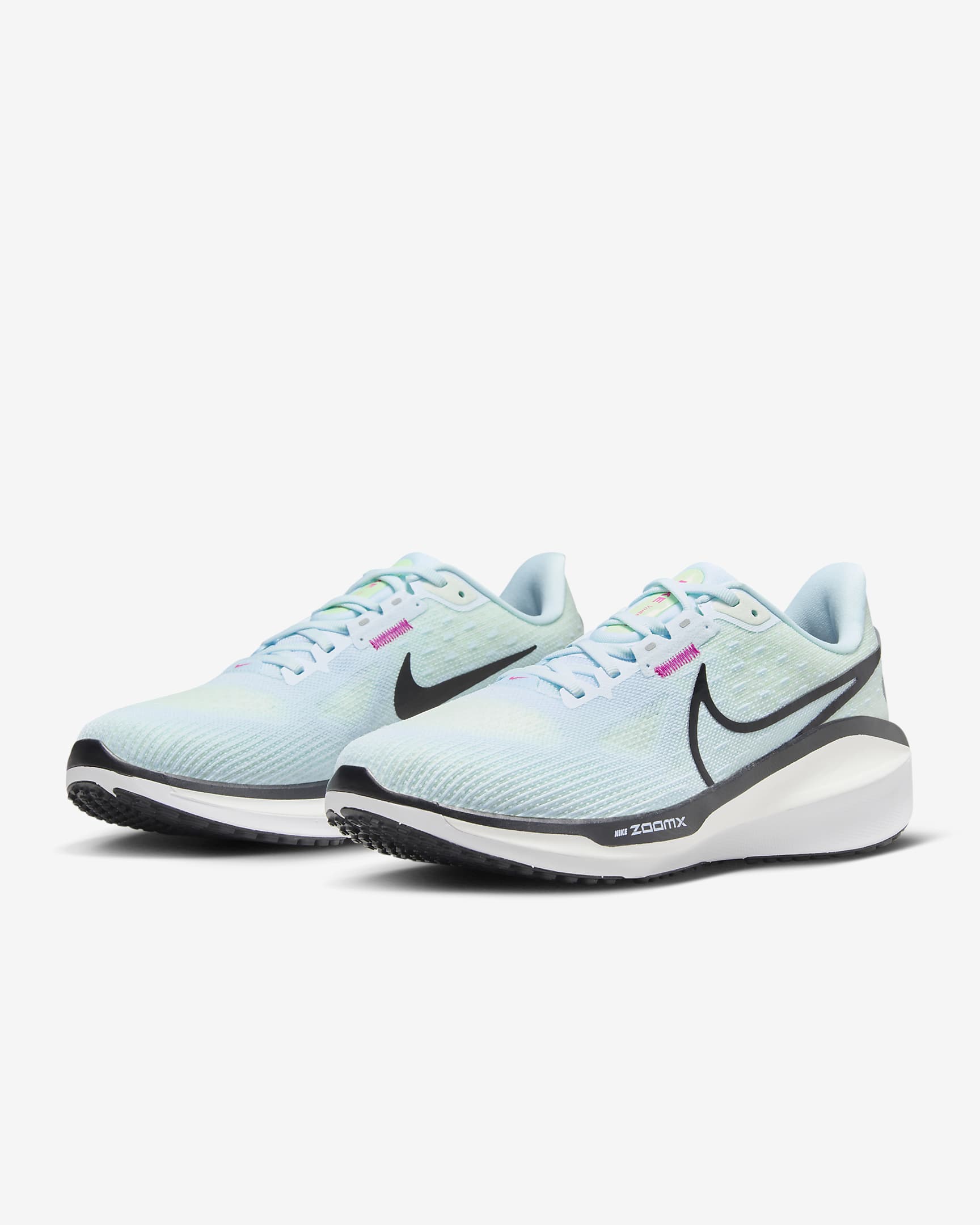 Tenis de correr en pavimento para mujer Nike Vomero 17 - Azul glacial/Verde ligero/Verde vapor/Negro