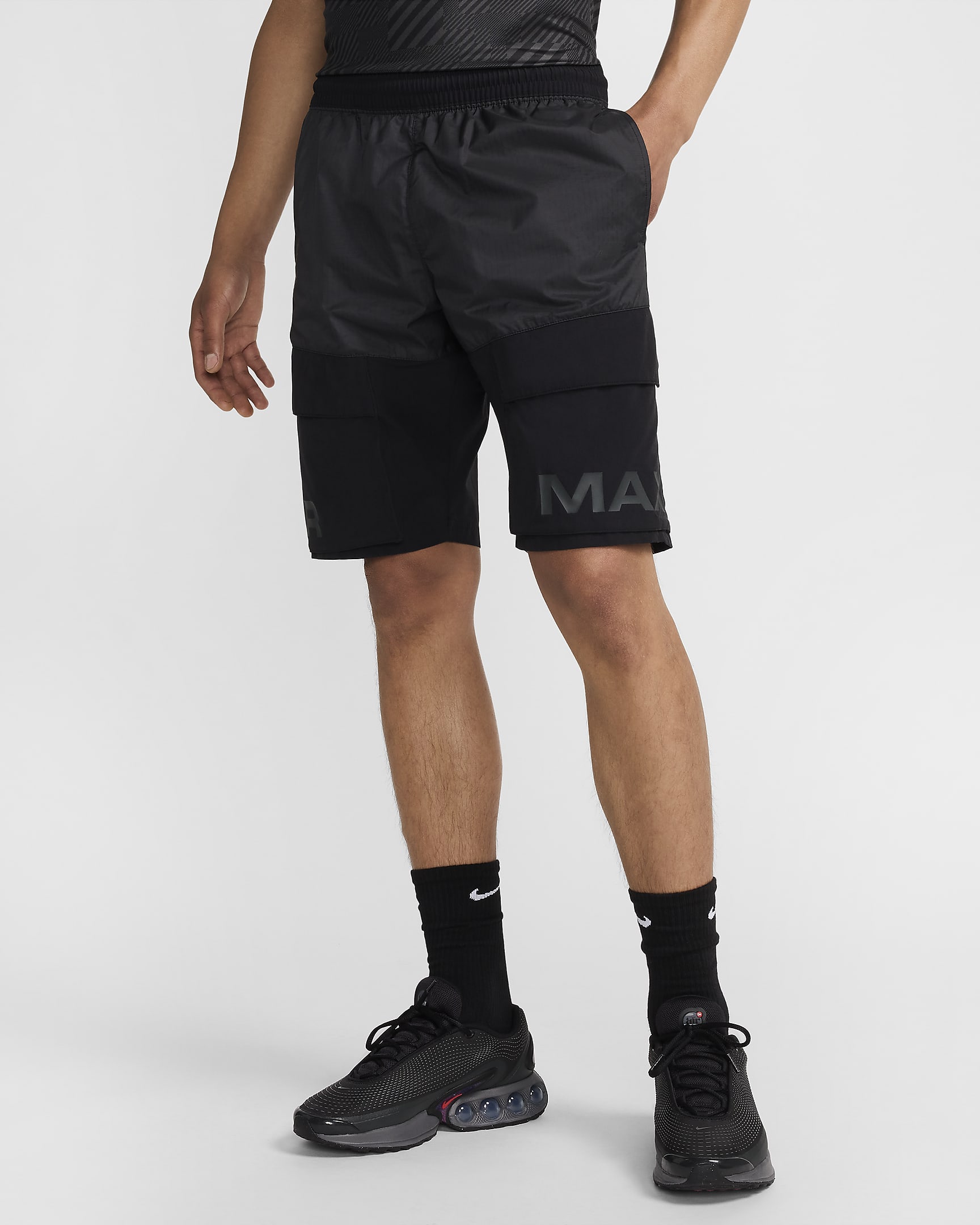 Short cargo tissé Nike Air Max pour homme - Noir/Noir