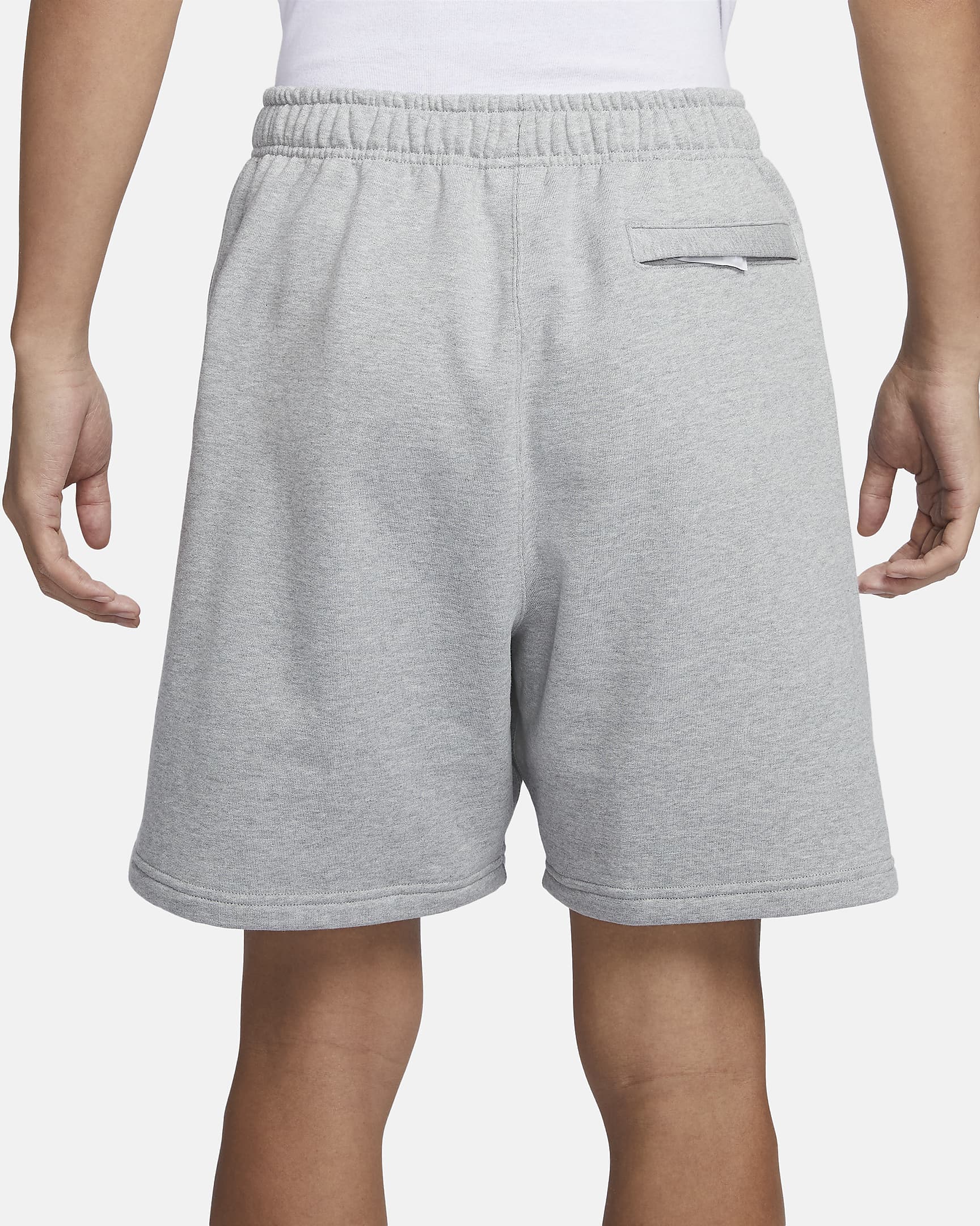 Nike Solo Swoosh Men's French Terry Shorts - Dark Grey Heather/White