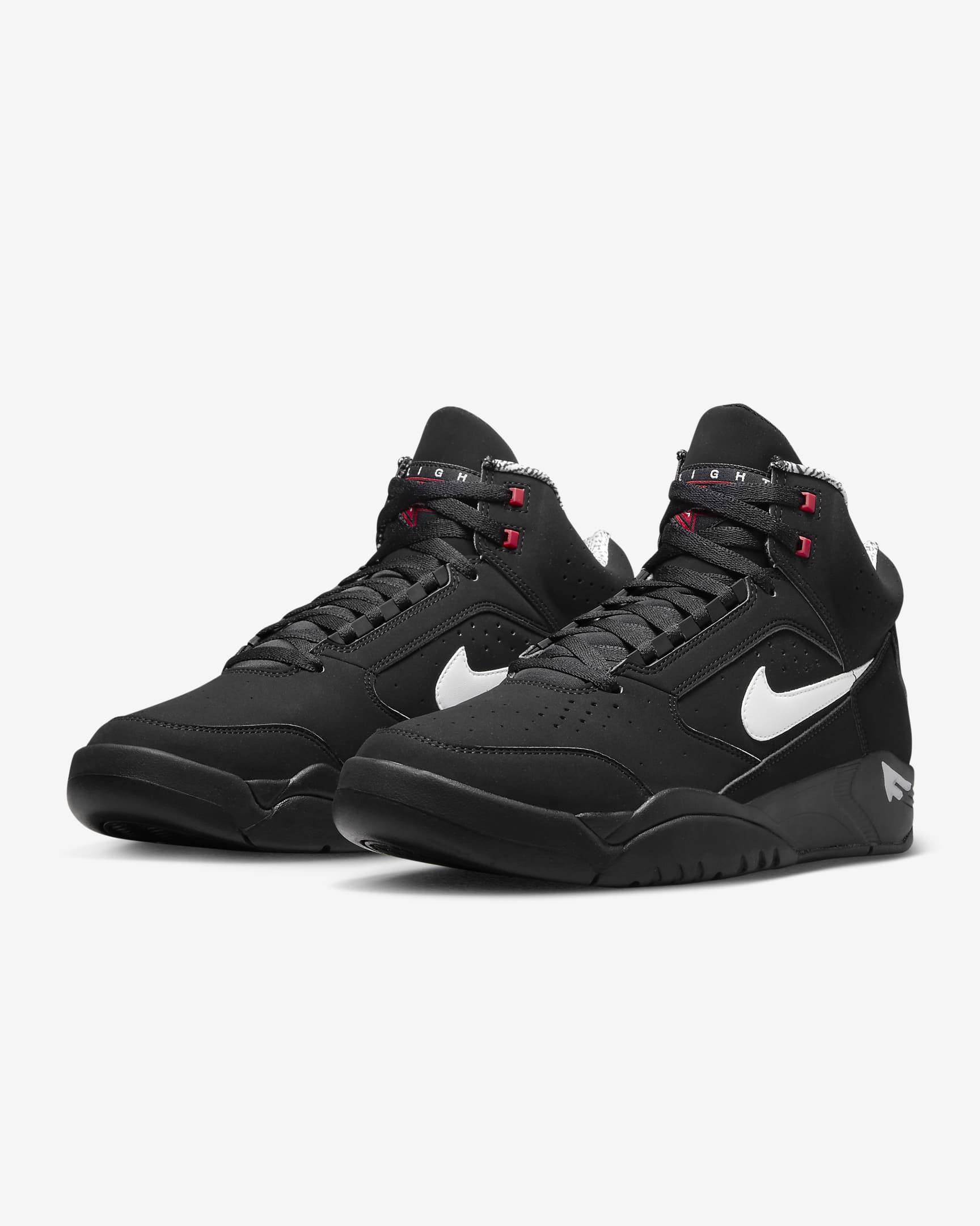 Nike Air Flight Lite 中筒男鞋 - 黑色/Varsity Red/白色