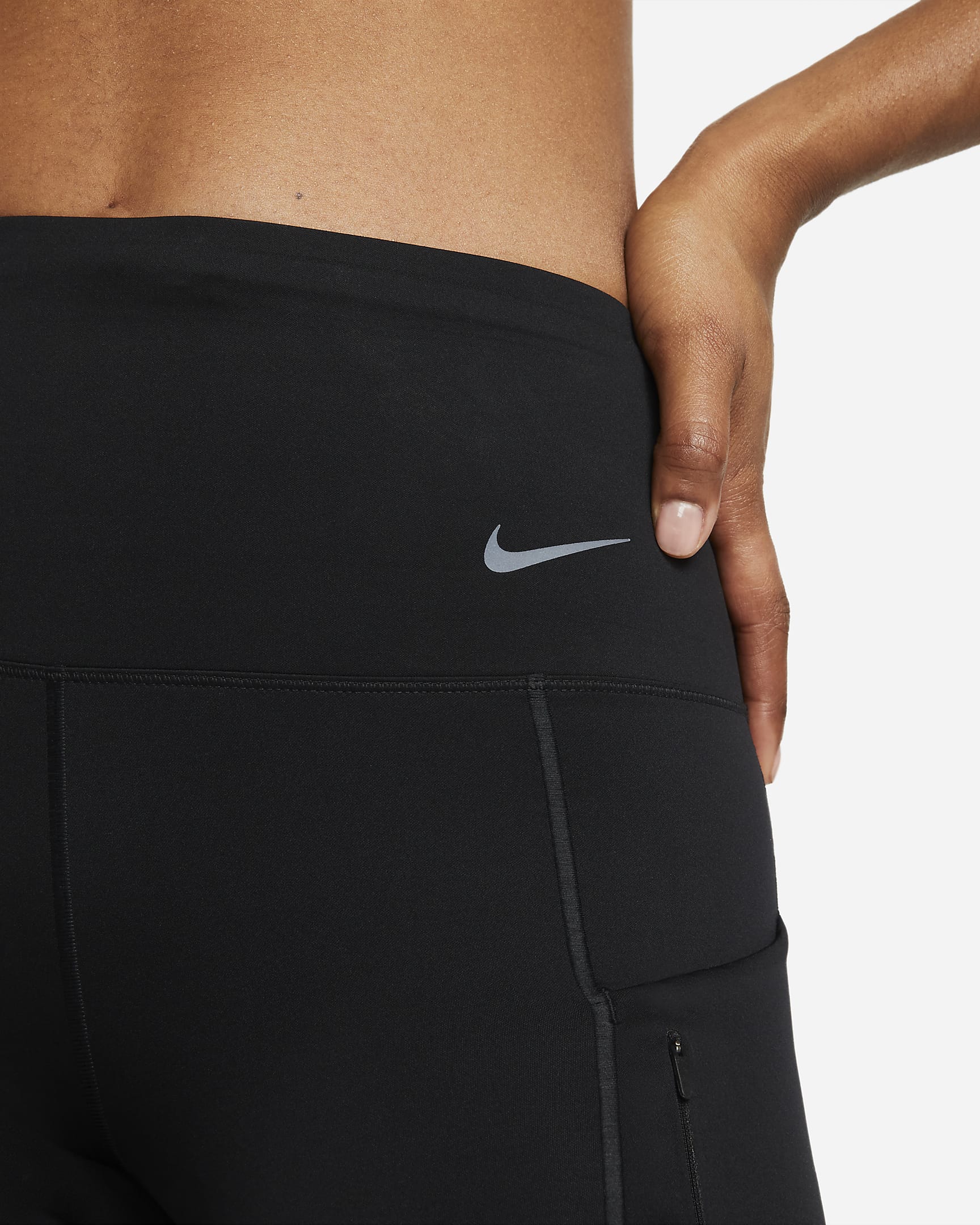 Shorts da ciclista 20 cm a vita alta con tasche e sostegno elevato Nike Go – Donna - Nero/Nero