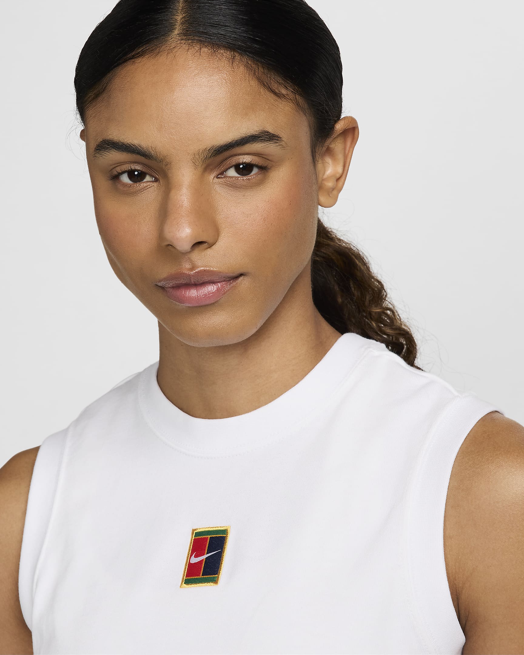 NikeCourt Heritage Samarreta de tirants de tennis de disseny cropped - Dona - Blanc