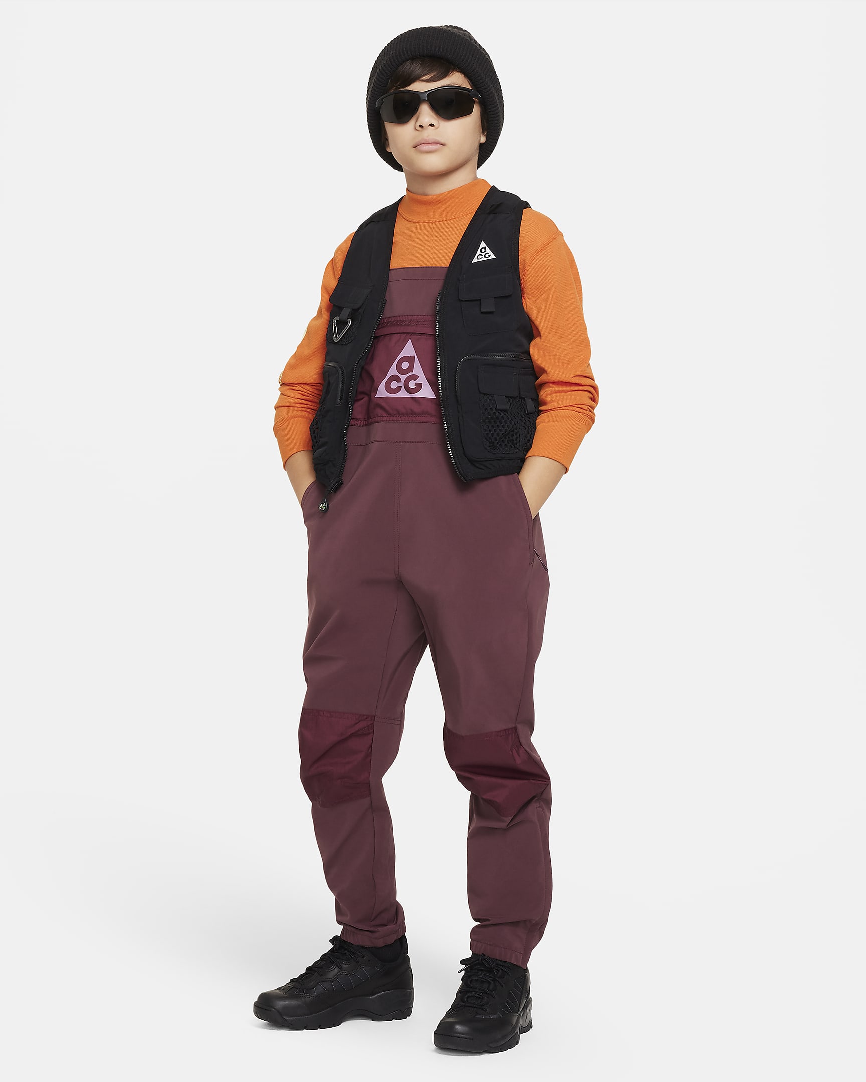 Nike ACG Storm-FIT Big Kids' Puddle Pants - Night Maroon/Violet Dust/Violet Dust