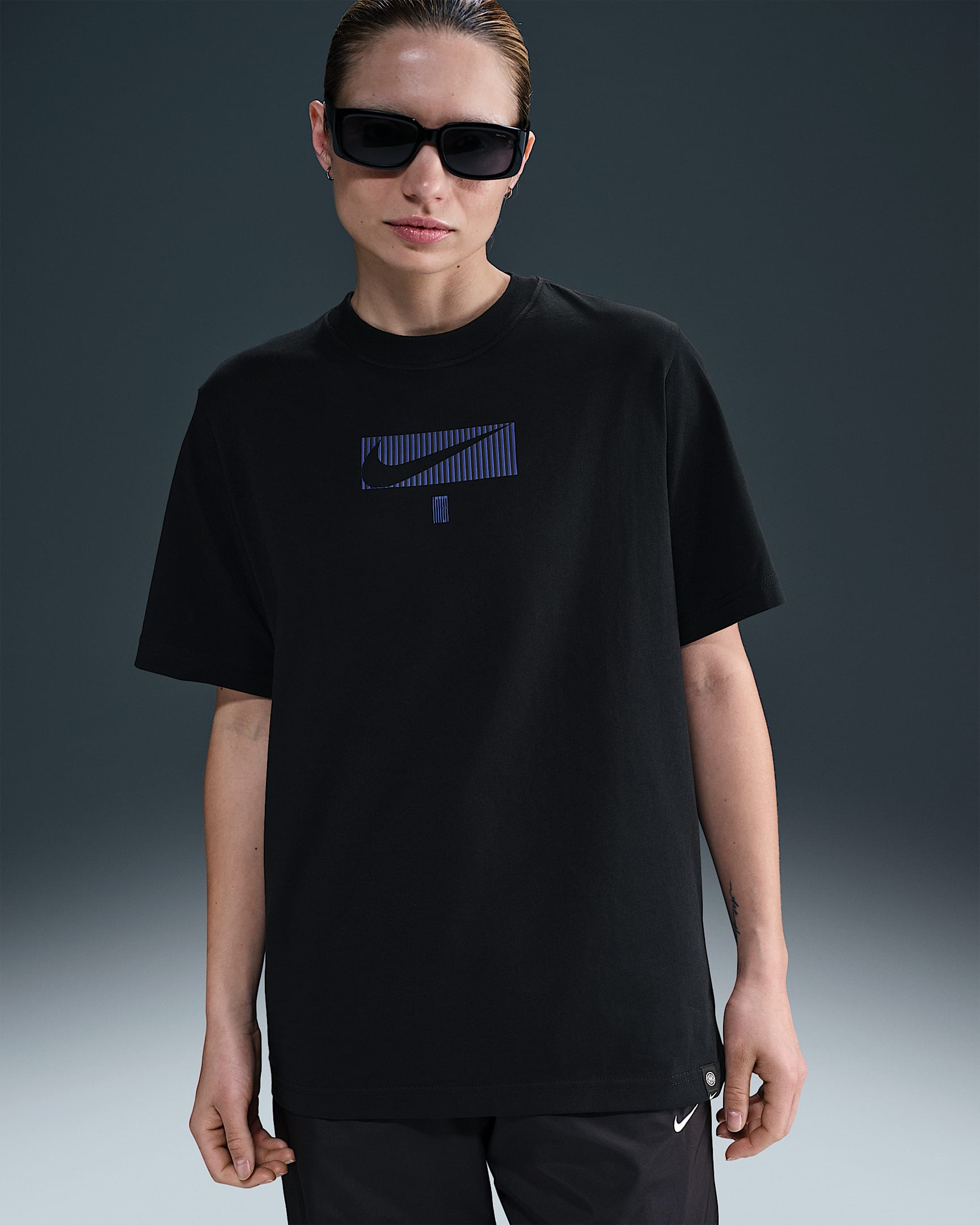 Inter Milan Supporter Women's Nike Football T-Shirt - Black