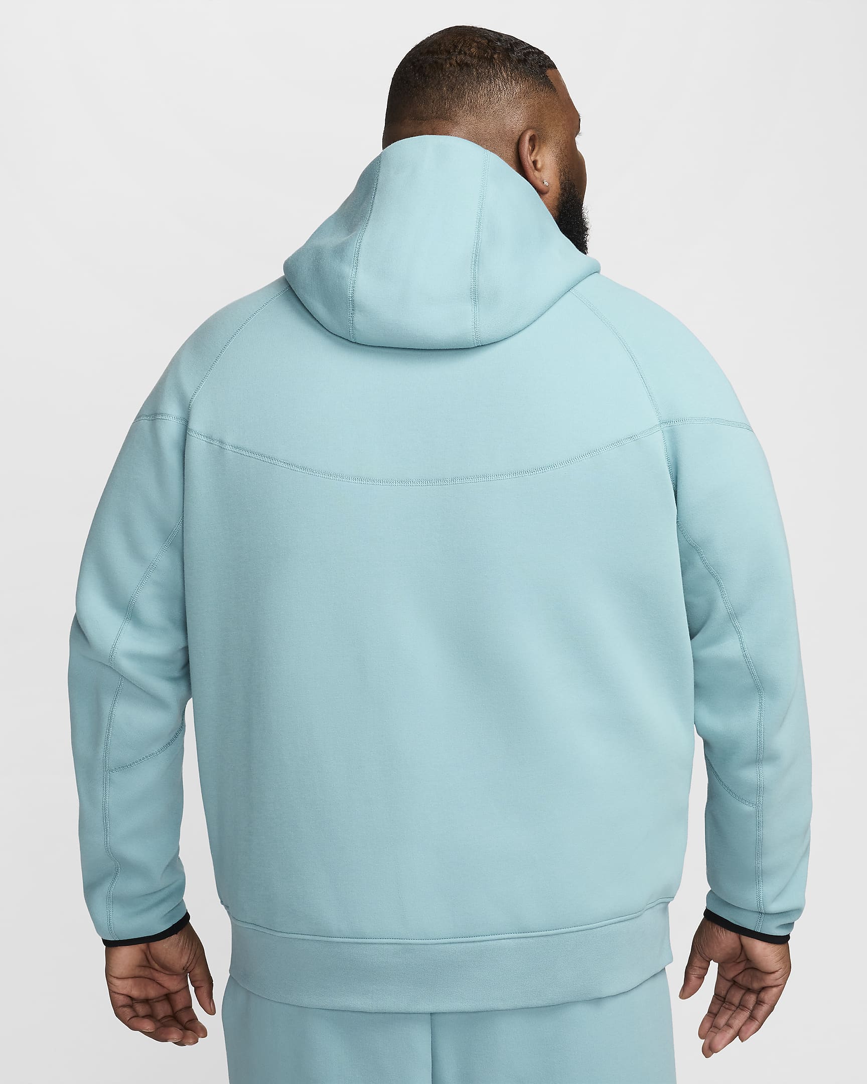 Nike Sportswear Tech Fleece Windrunner Herren-Hoodie mit durchgehendem Reißverschluss - Denim Turquoise/Schwarz