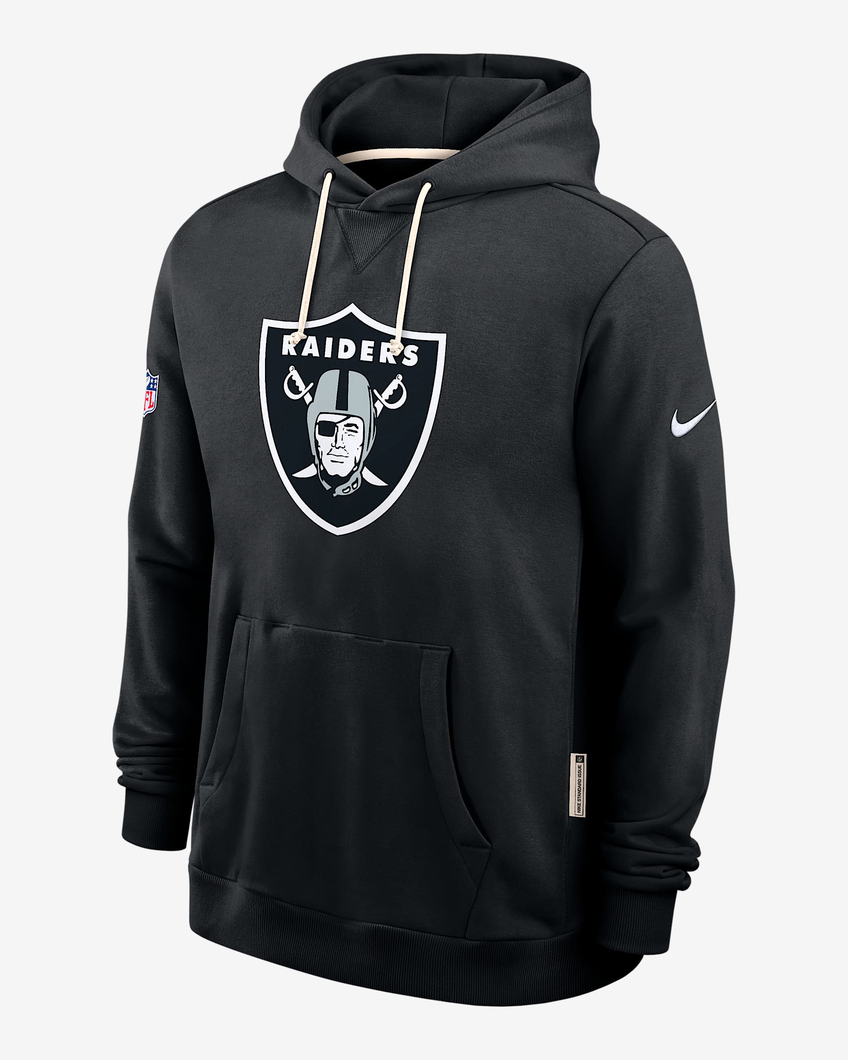 Las Vegas Raiders Initial Home Sideline Men's Nike Dri-FIT NFL Pullover Hoodie - Black