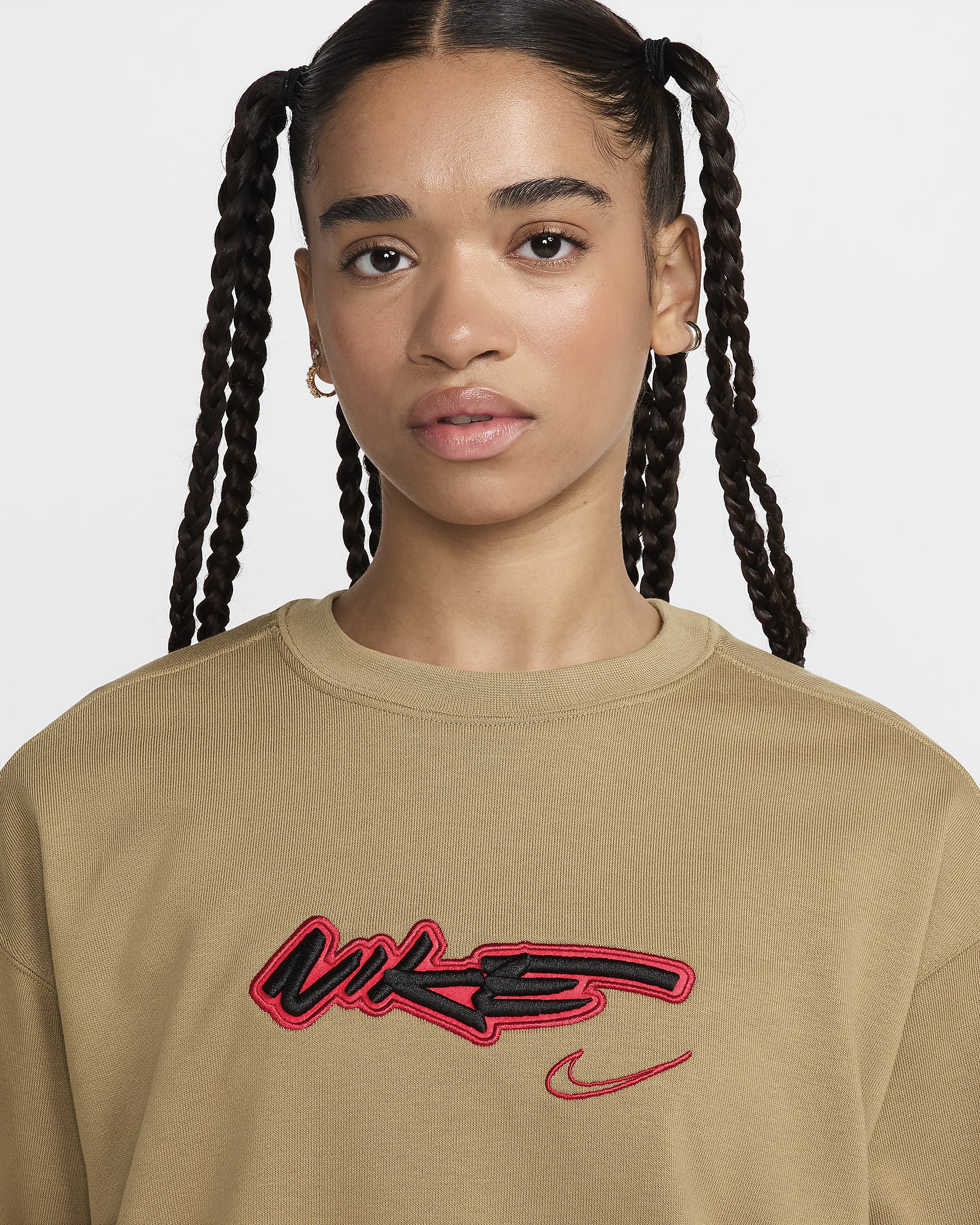 Nike Sportswear Breaking Women's Loose French Terry Top - Dark Driftwood